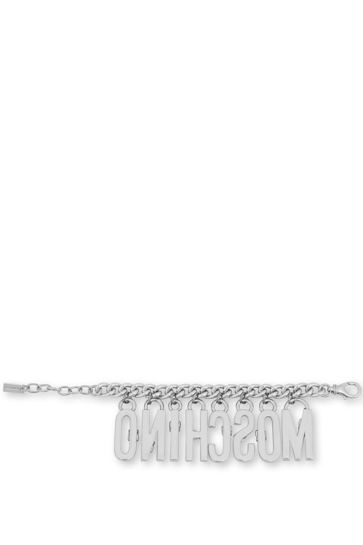 MOSCHINO BUCKLE LETTERING BRACELET SILVER 3