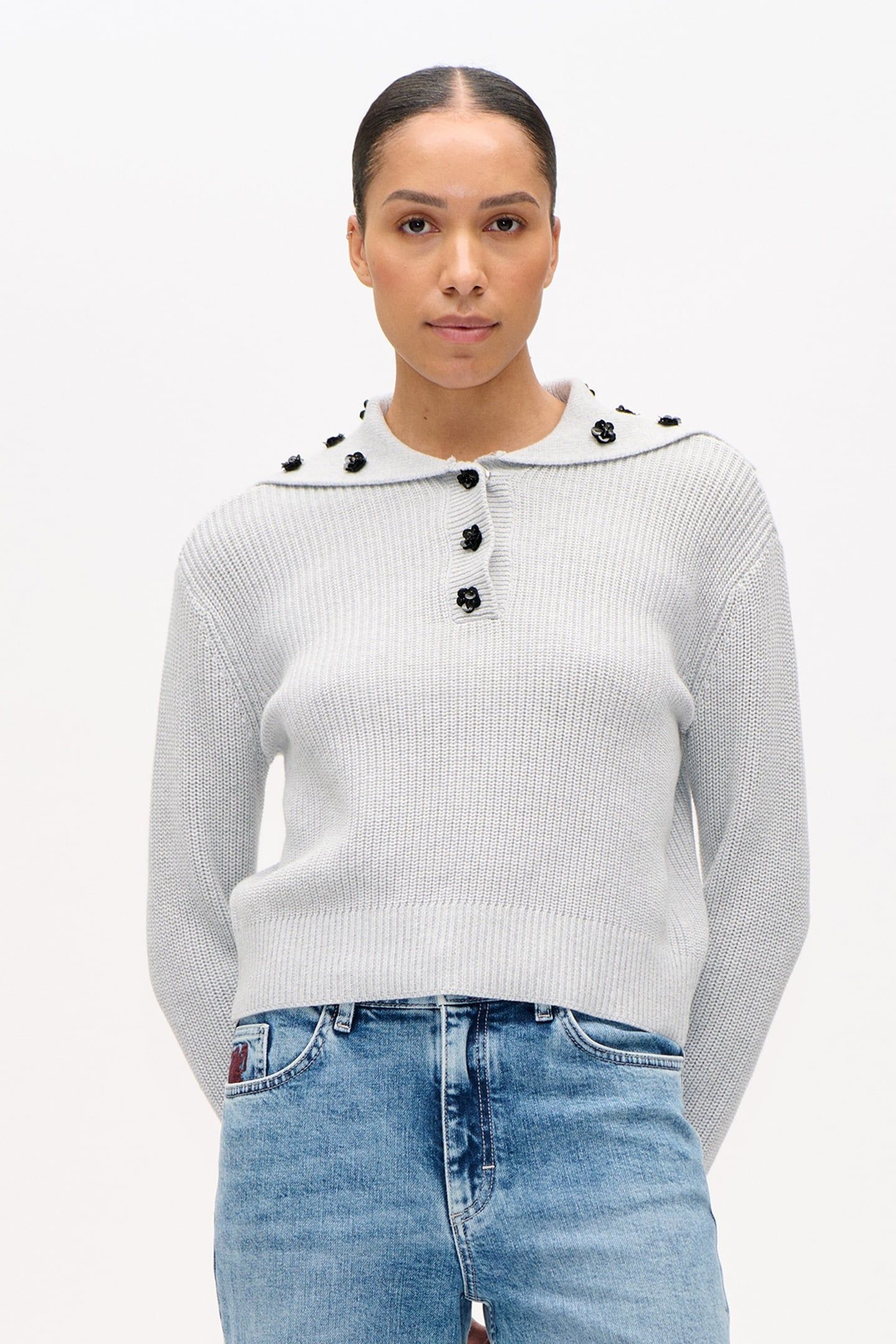CLARE SWEATER GREY MELANGE 1