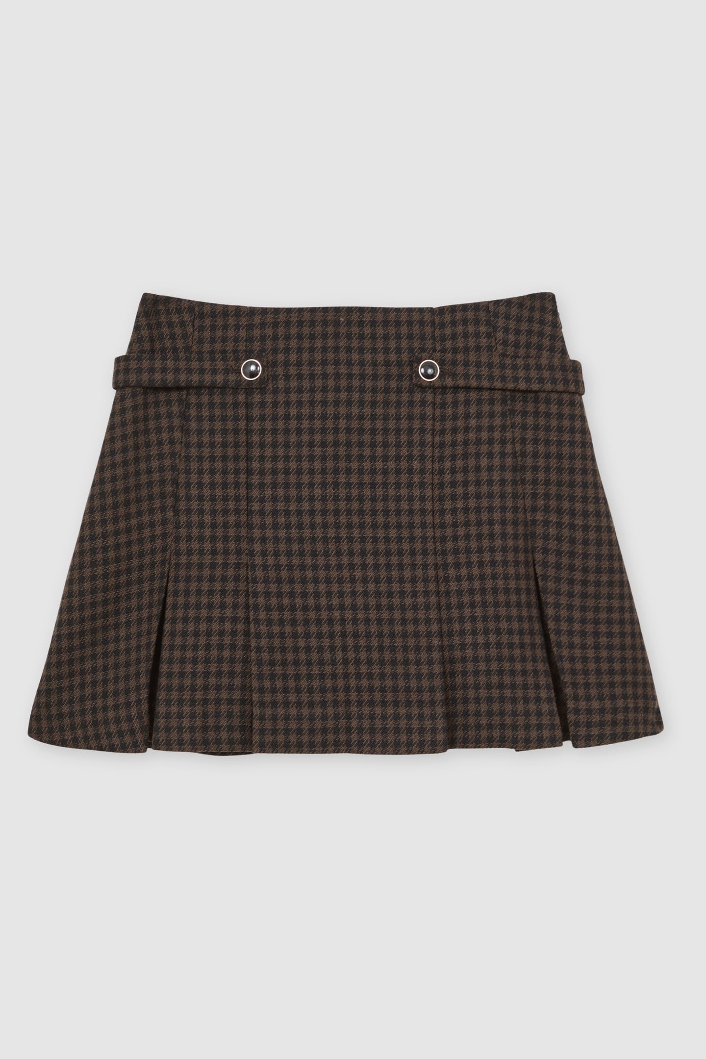 CHECK MINI SKIRT BLACK/BROWN 3