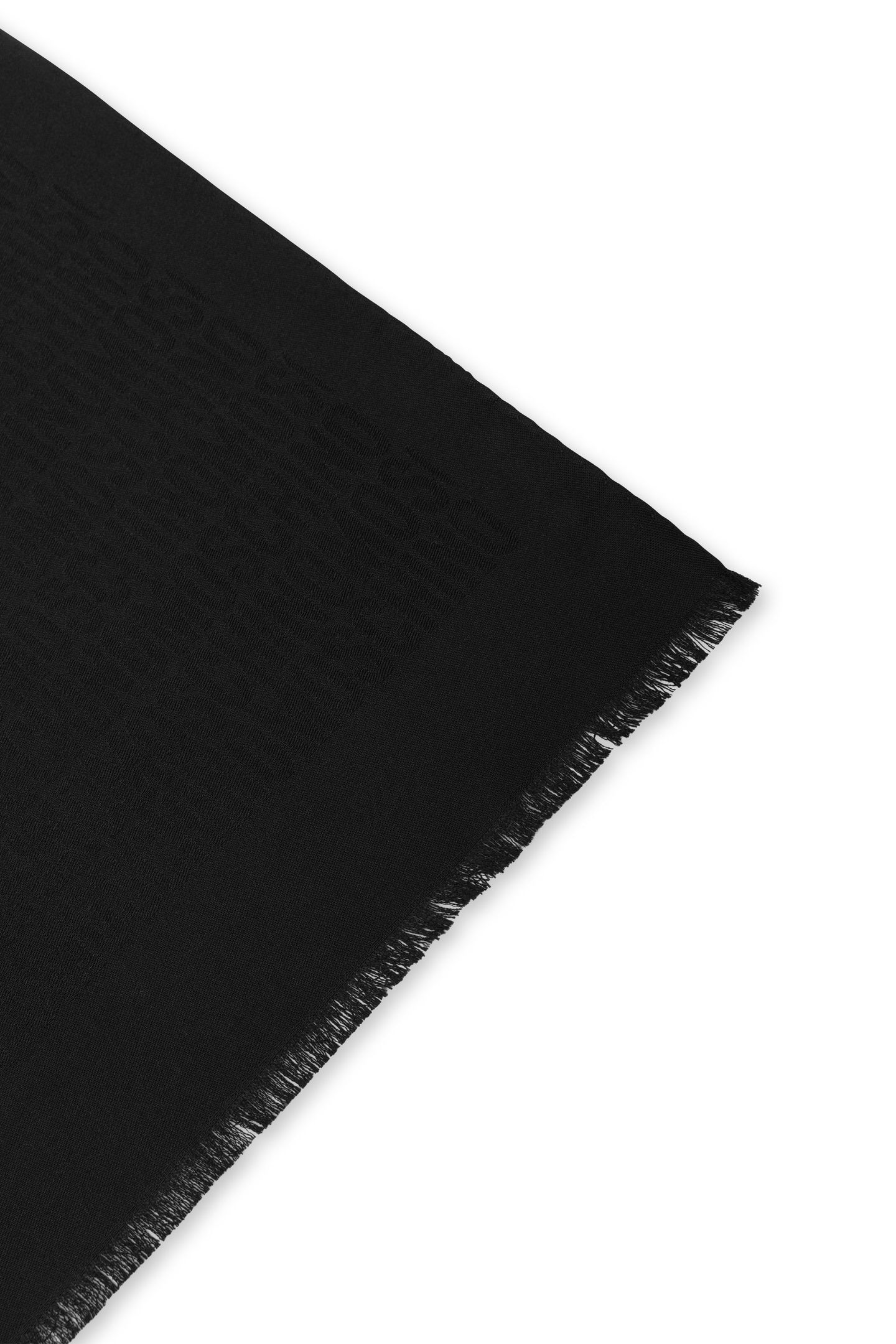 ALLOVER LOGO SILK AND WOOL SCARF BLACK 3
