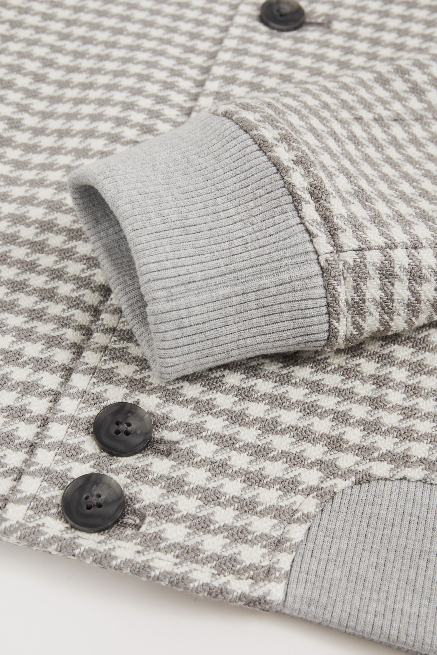 LS DOGTOOTH CHECK BLOUSON JACKET SOFT GREY/WHITE 5
