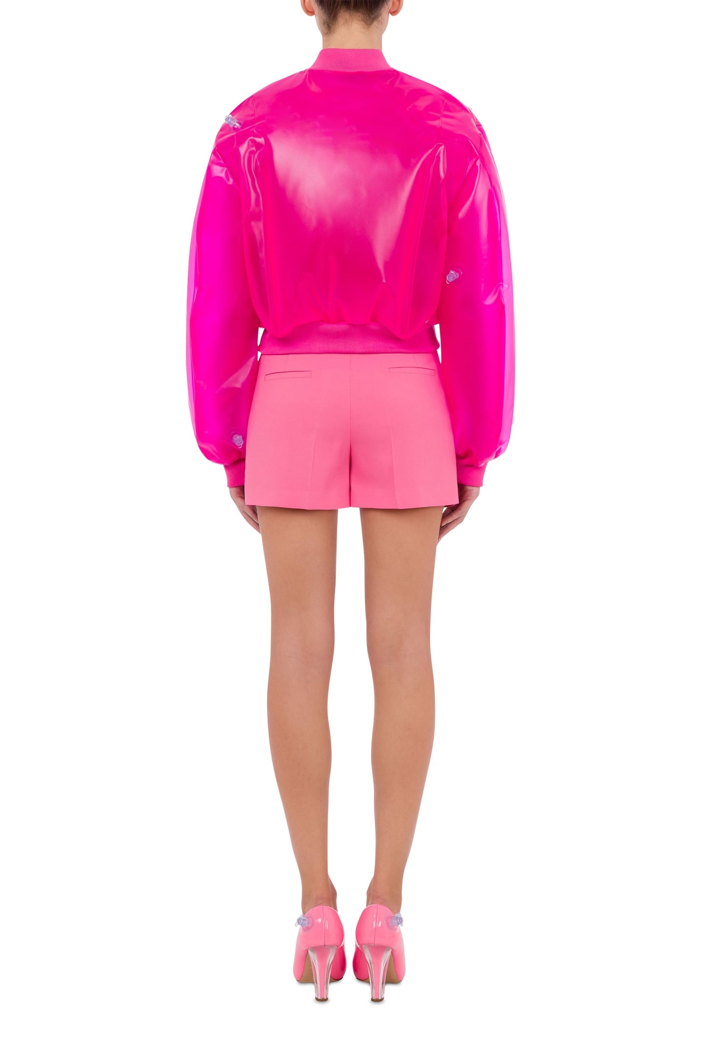 INFLATABLE TRANSPARENT PVC BOMBER JACKET PINK 2