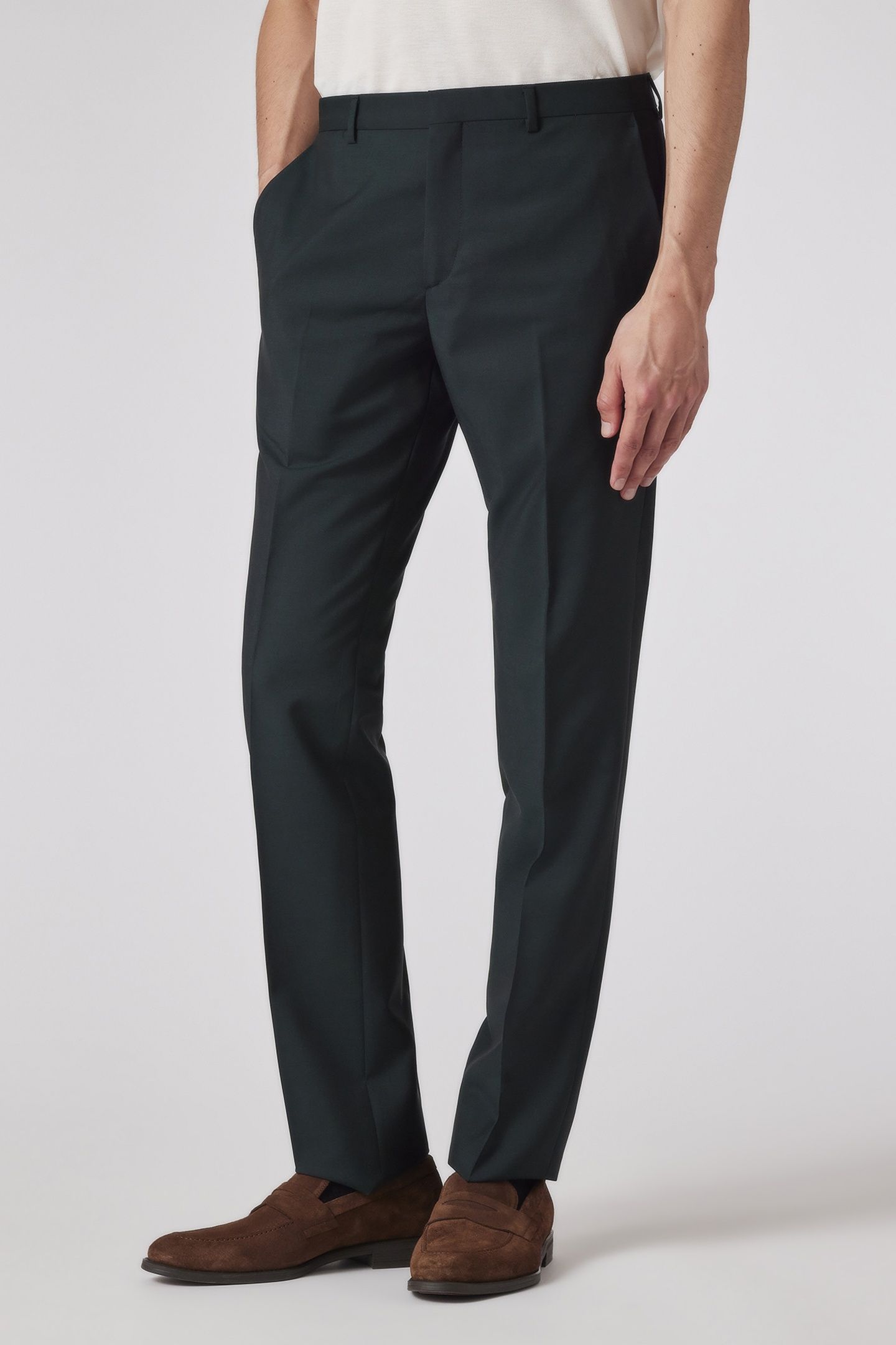 MENS SLIM FIT 2BTN SUIT VERY DARK GREEN 2