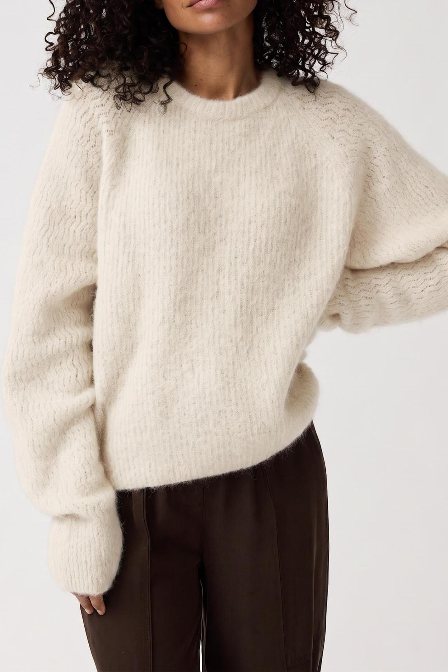 SESAME PULLOVER WOOL WHITE 1