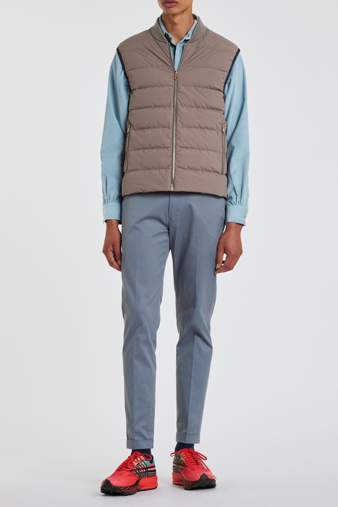 MENS HYBRID DOWN GILET TAUPE 3