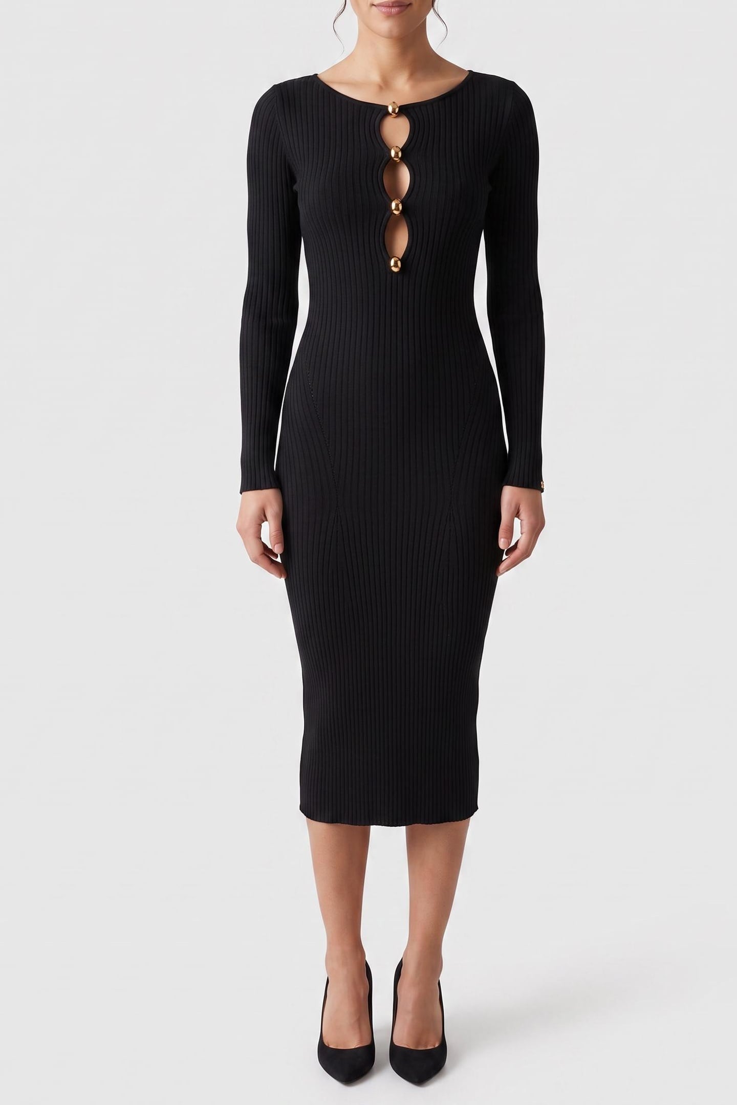AGATHE RIBBED LS MID JET BLACK A996 1