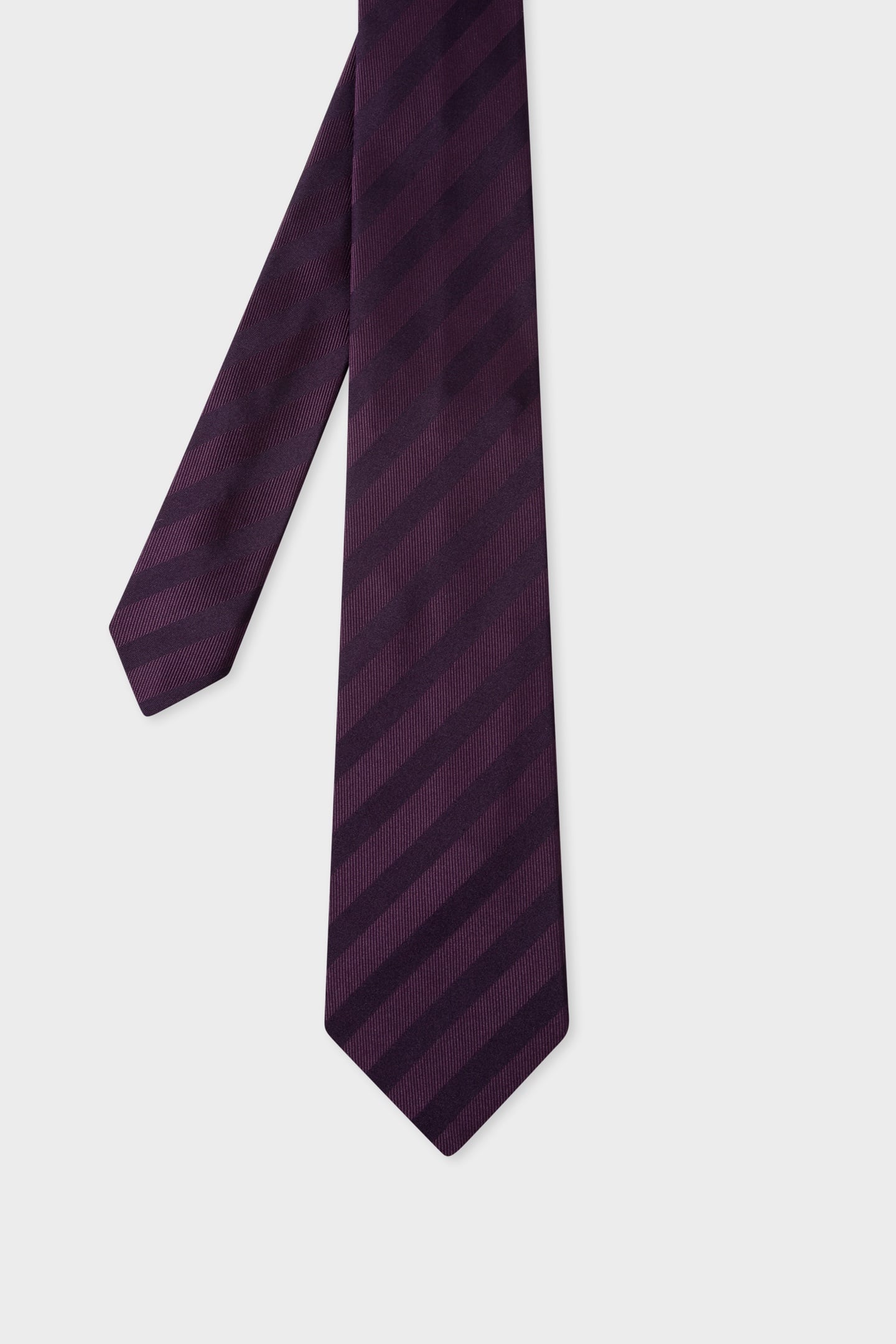 MEN TIE MONO STRIPE AUBERGINE 3