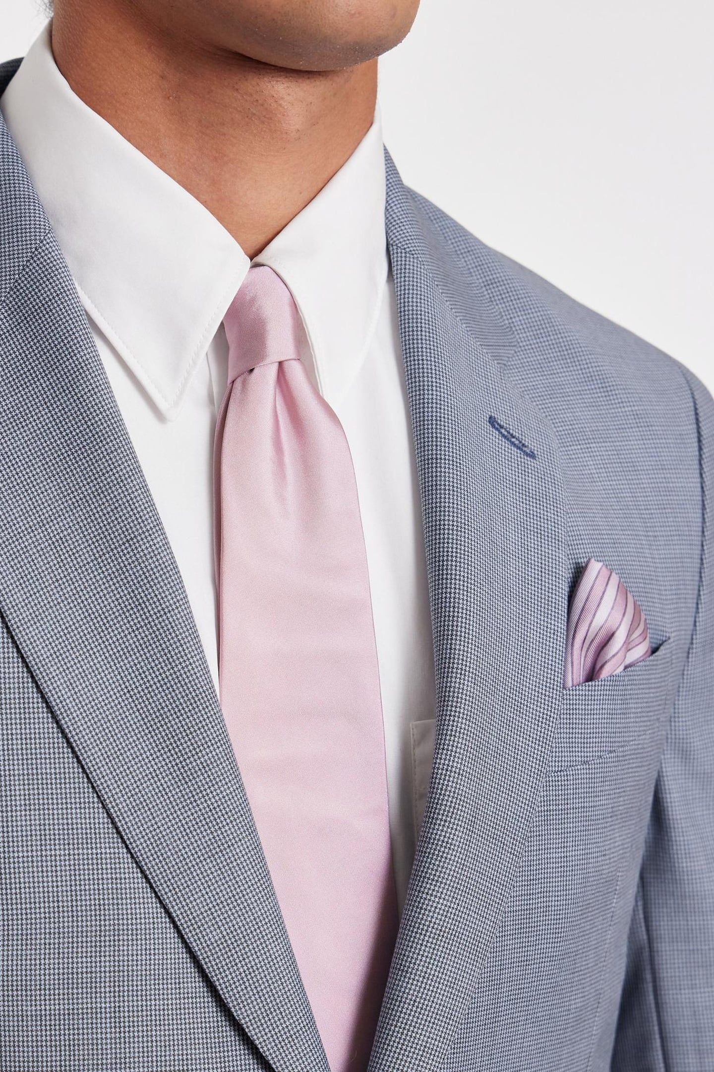 MEN TIE PLAIN SILK NEW PINK 3