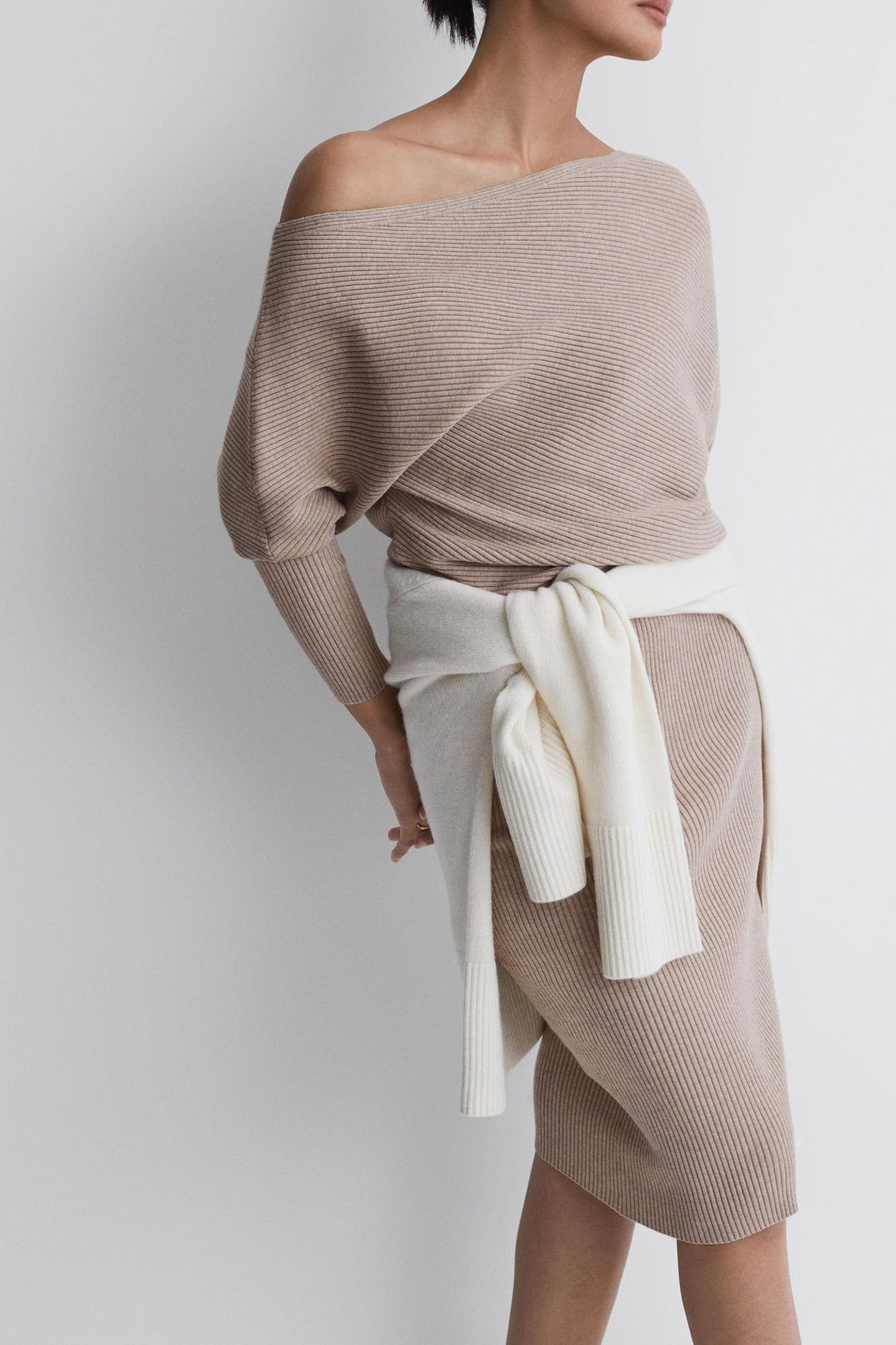 DRAPE KNITTED BODYCON NEUTRAL 3