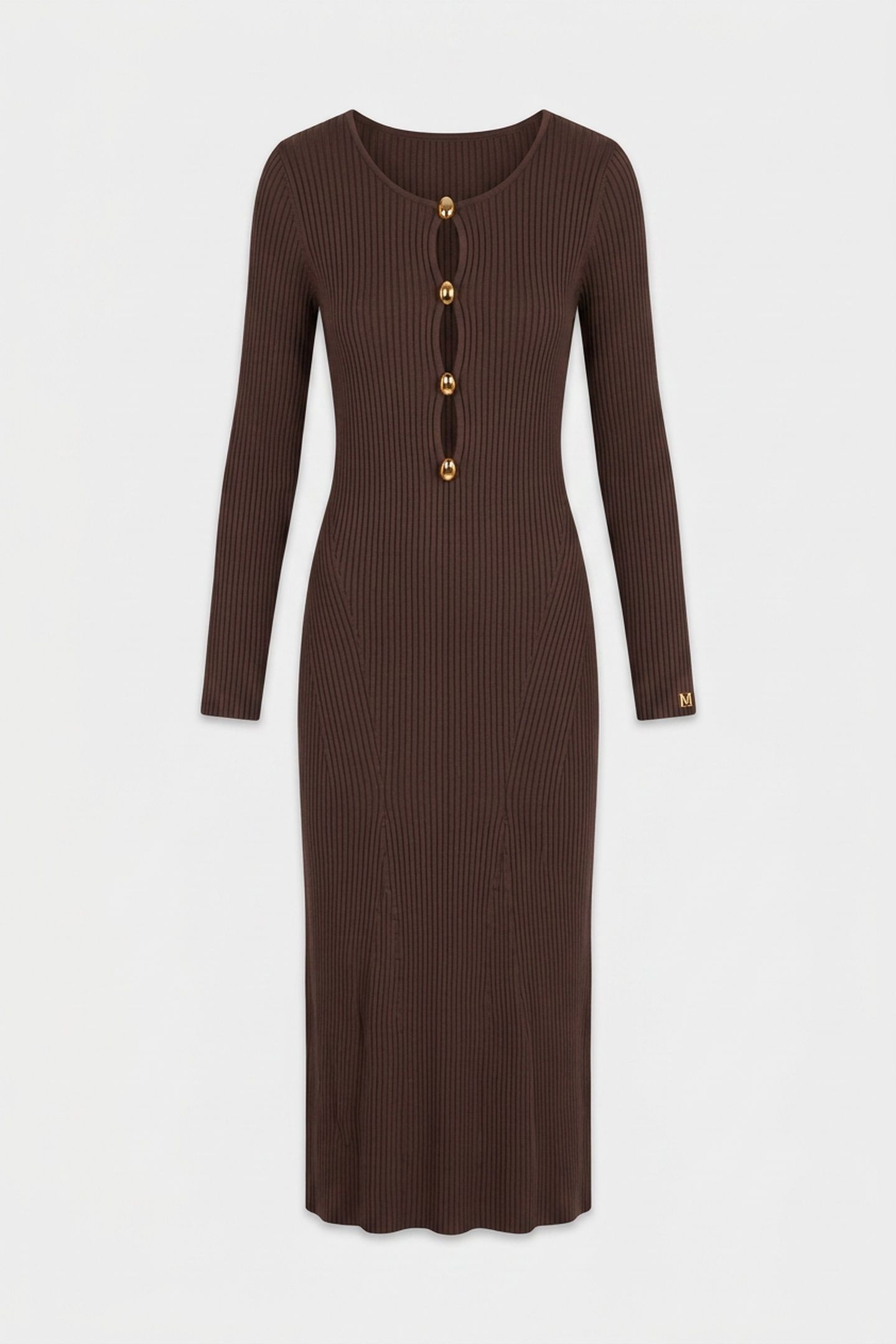 AGATHE RIBBED LS MID CHOCOLATE BROWNIE 3