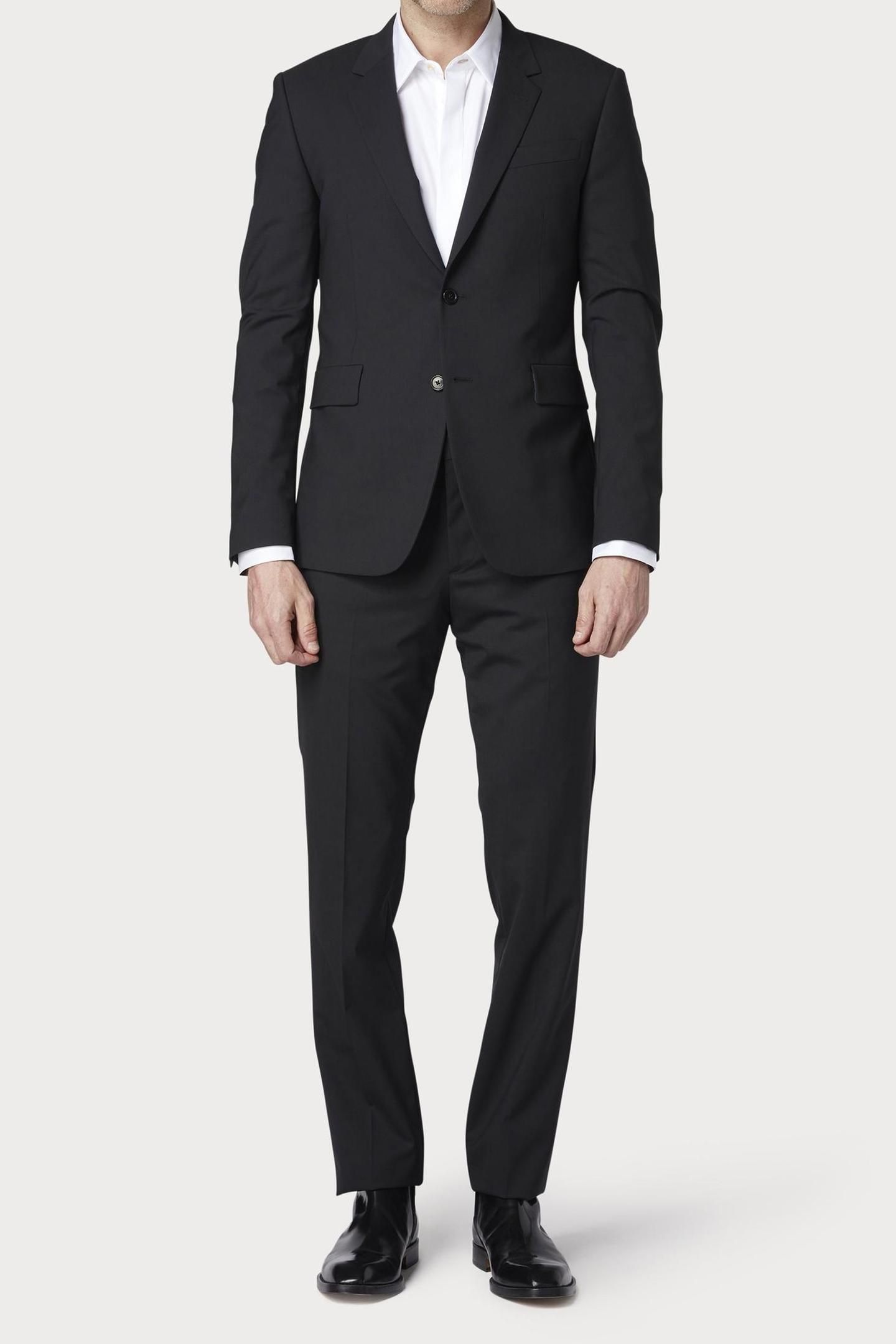 MENS SLIM FIT 2 BUTTON SUIT BLACK 1