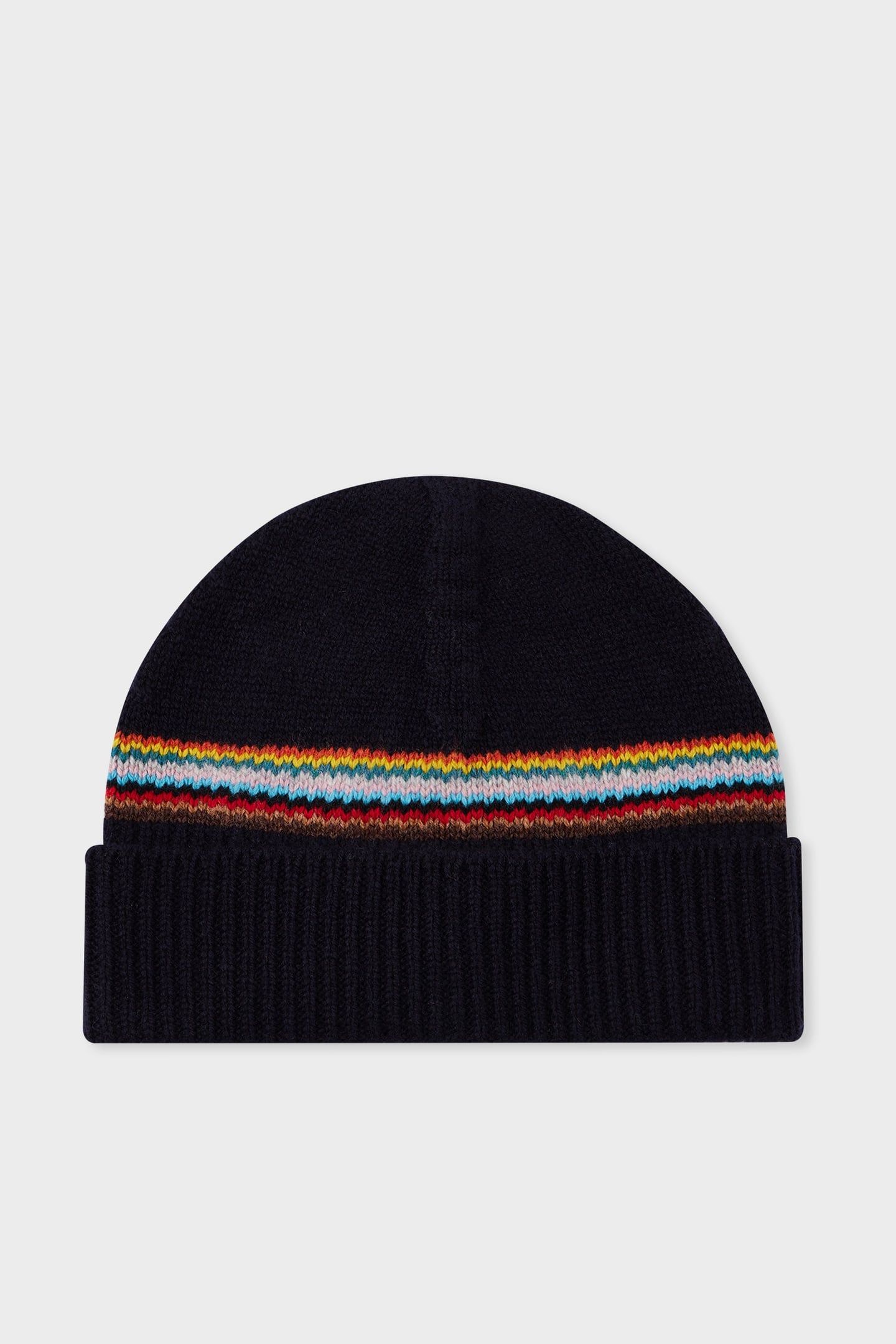 MEN BEANIE SIG BLOCK STRP NAVY 1