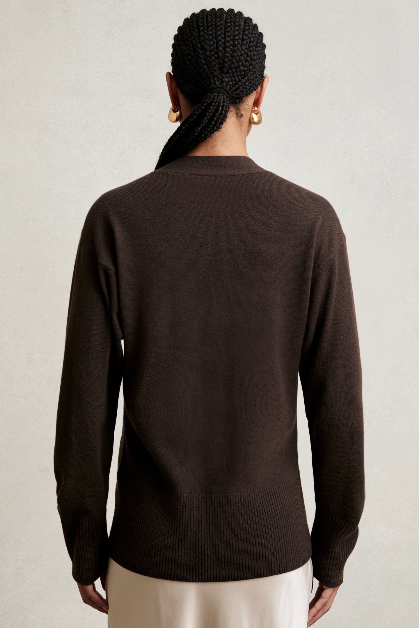 FITTED WAIST CARDIGAN CHOCOLATE 2