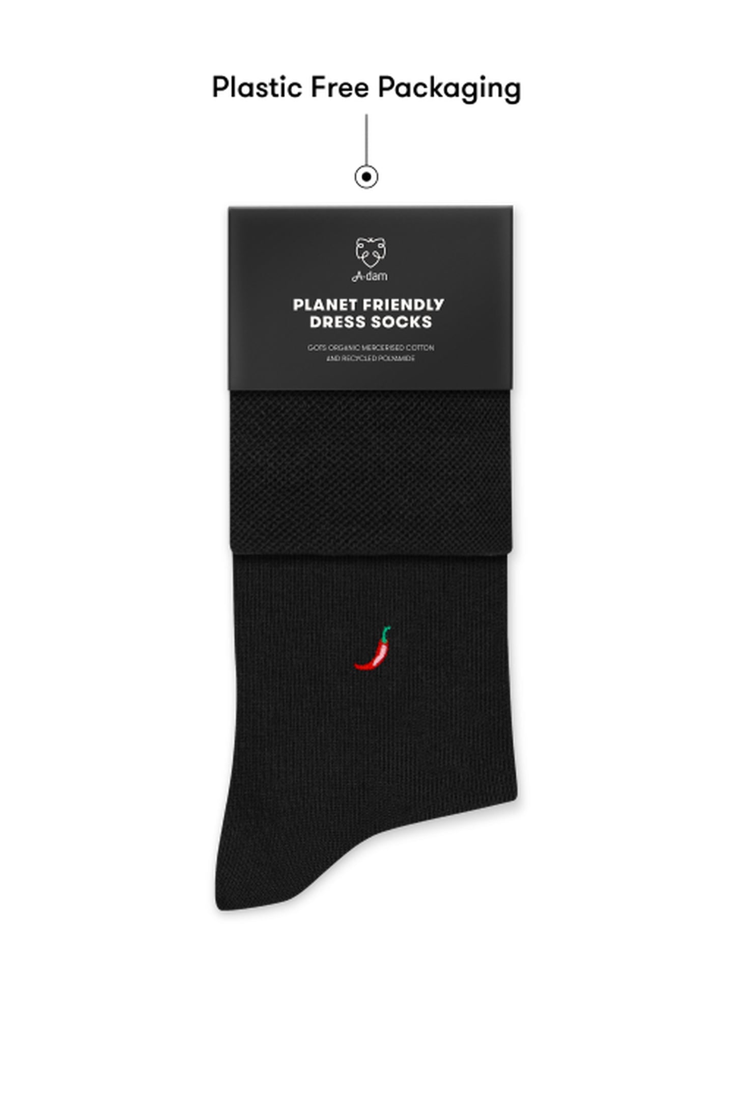 A-DAM 3-PACK DRESS SOCKS BLACK PEPPER BLACK 2