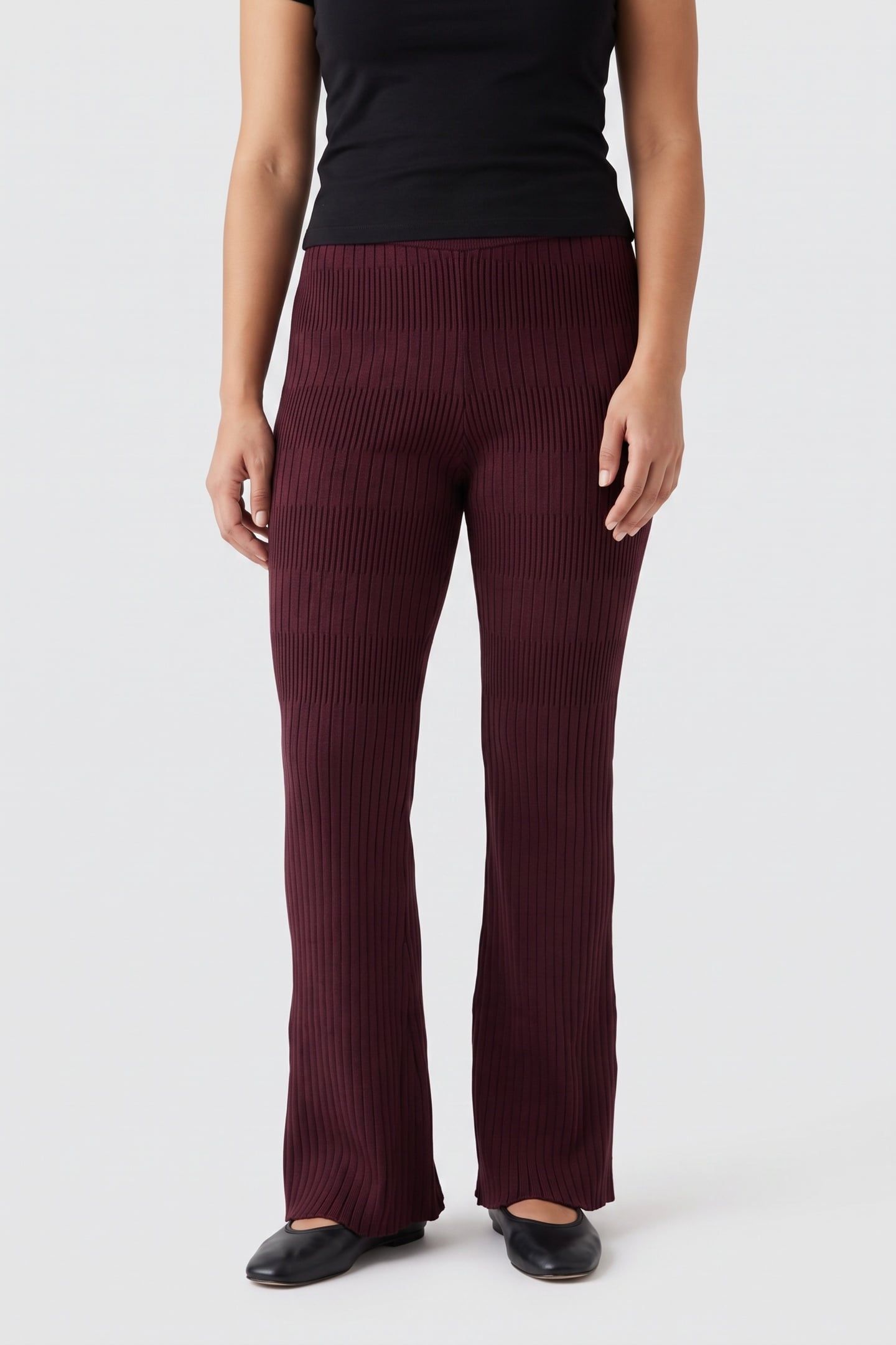 JANET RIBBED PANT SW REGAL PLUM 1