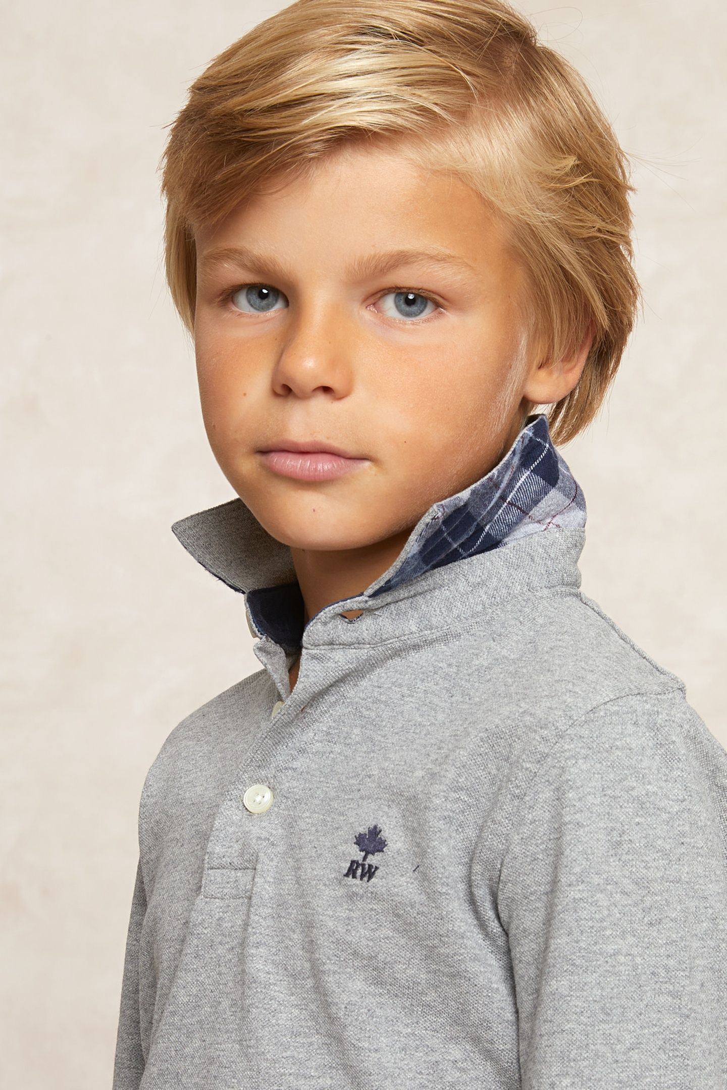 CUSTOM FIT COTTON POLO MID GREY MIX 4