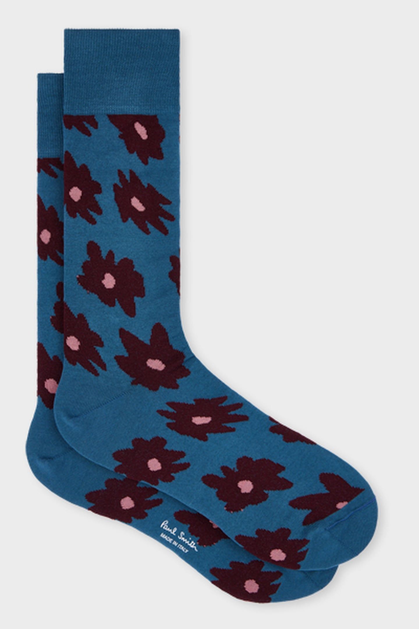 MEN SOCK BIG FLOWER PETROL GREEN 2