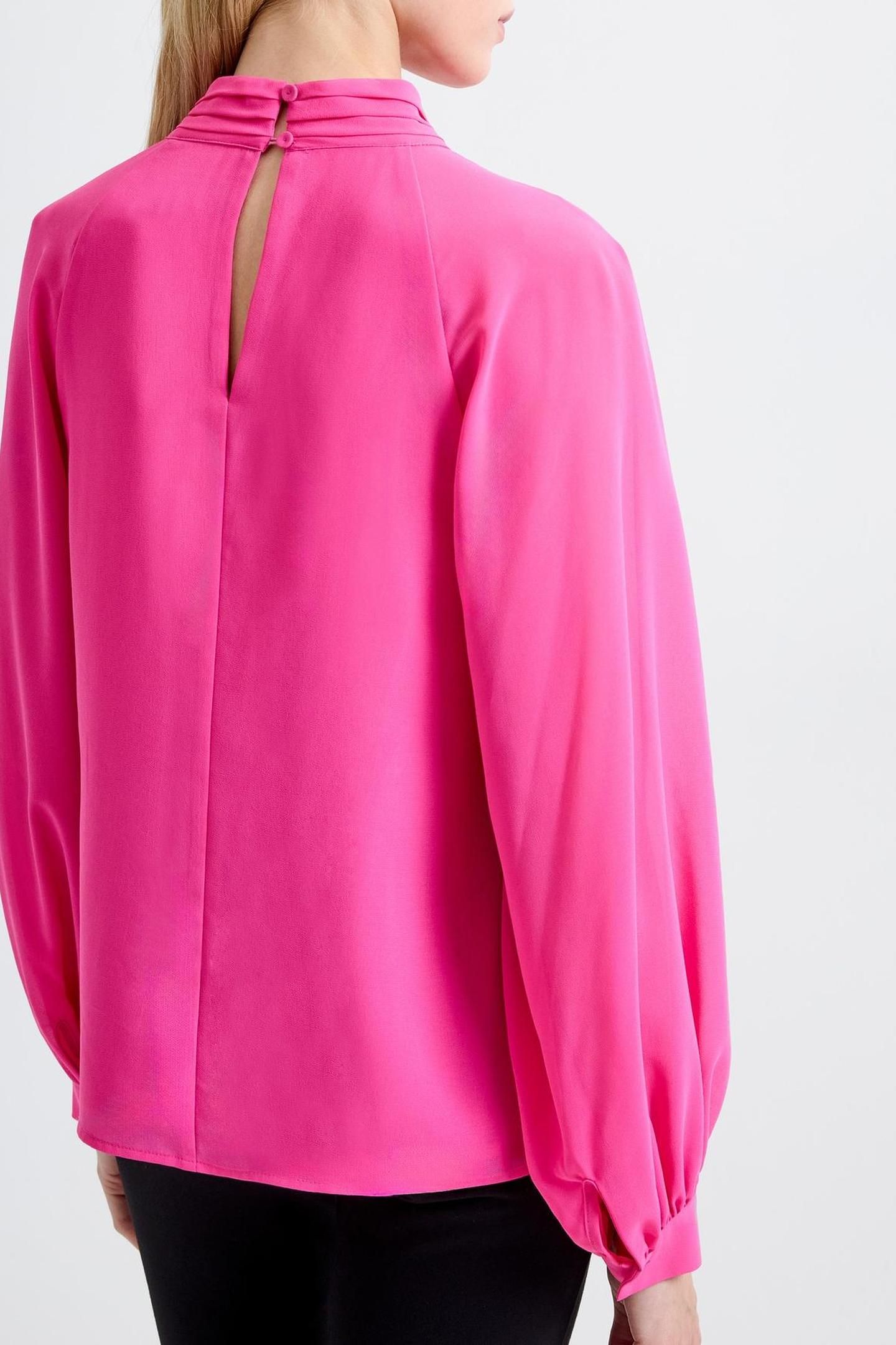 EDEN GGT LS WRAP BLOUSE FLURO PINK 4
