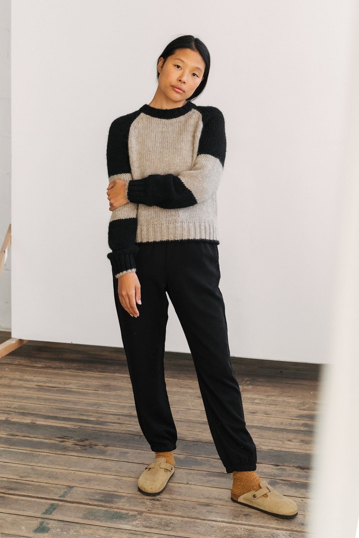 KIKAIJIMA KNIT BEIGE/BLACK 1