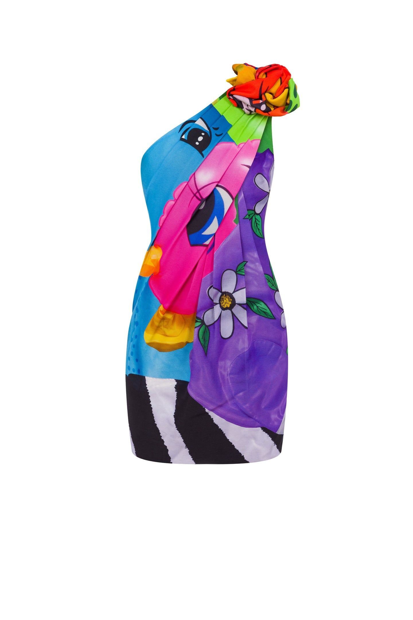INFLATABLE ANIMALS OTTOMAN DRESS MULTICOLOR 3