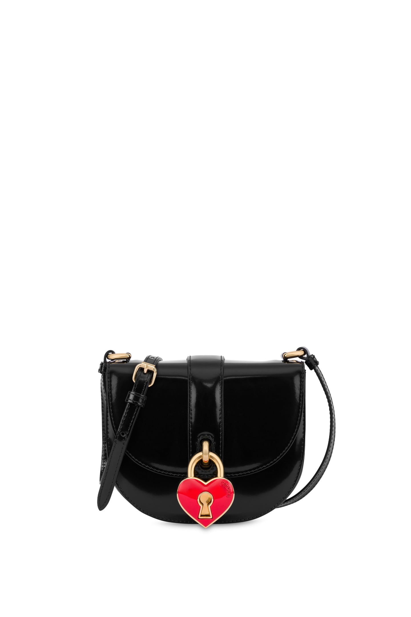 HEART LOCK CALFSKIN SHOULDER BAG BLACK 2