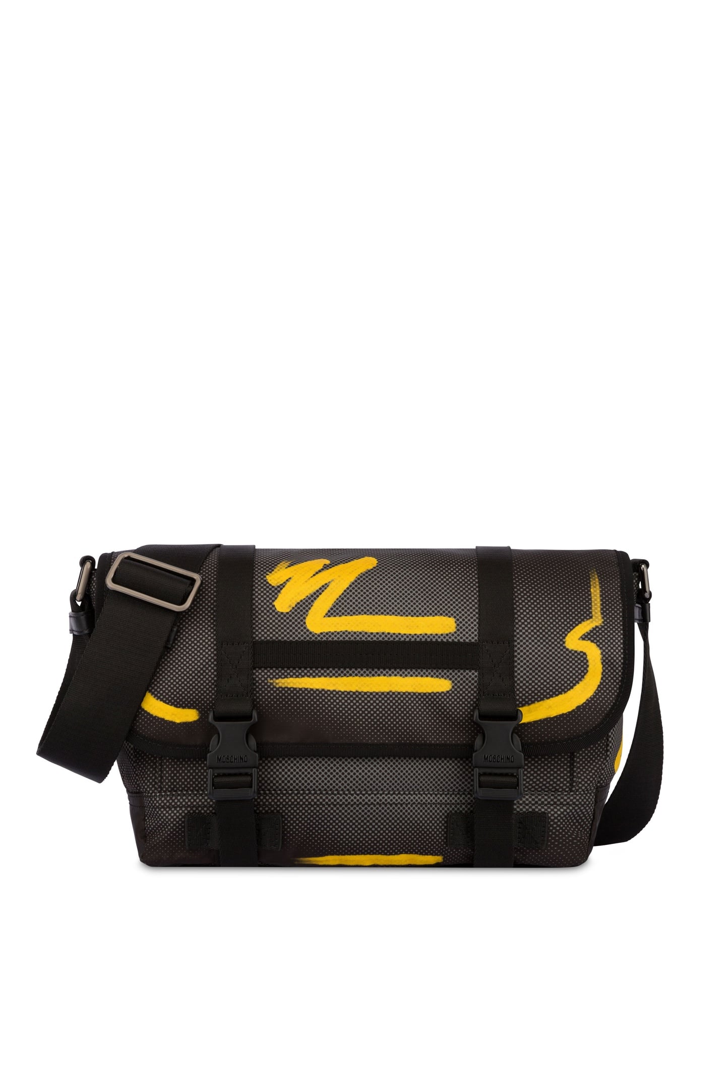 MESSENGER BAG IN NYLON SHADOWS & SQUIGGLES GREY 1