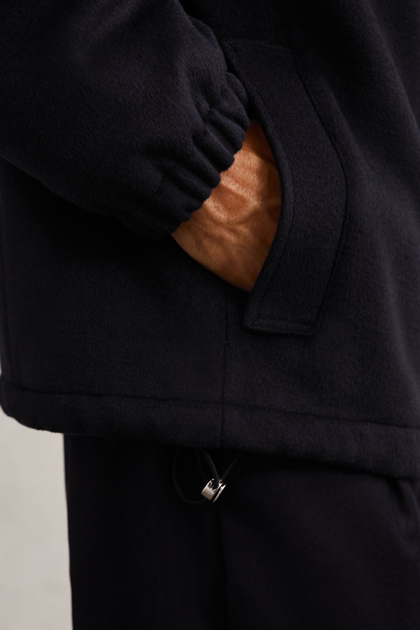 LS WOOL ZIP THROUGH FUNNEL NECK JACKET NAVY 7