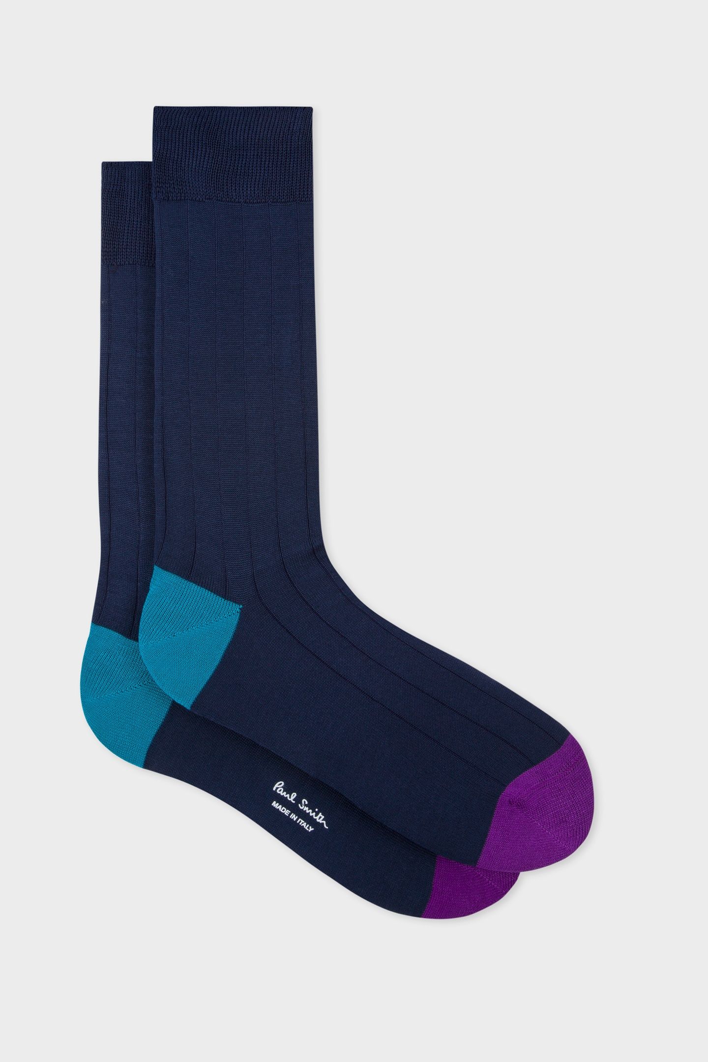 MEN SOCK PLAIN CONTRAST NAVY 2