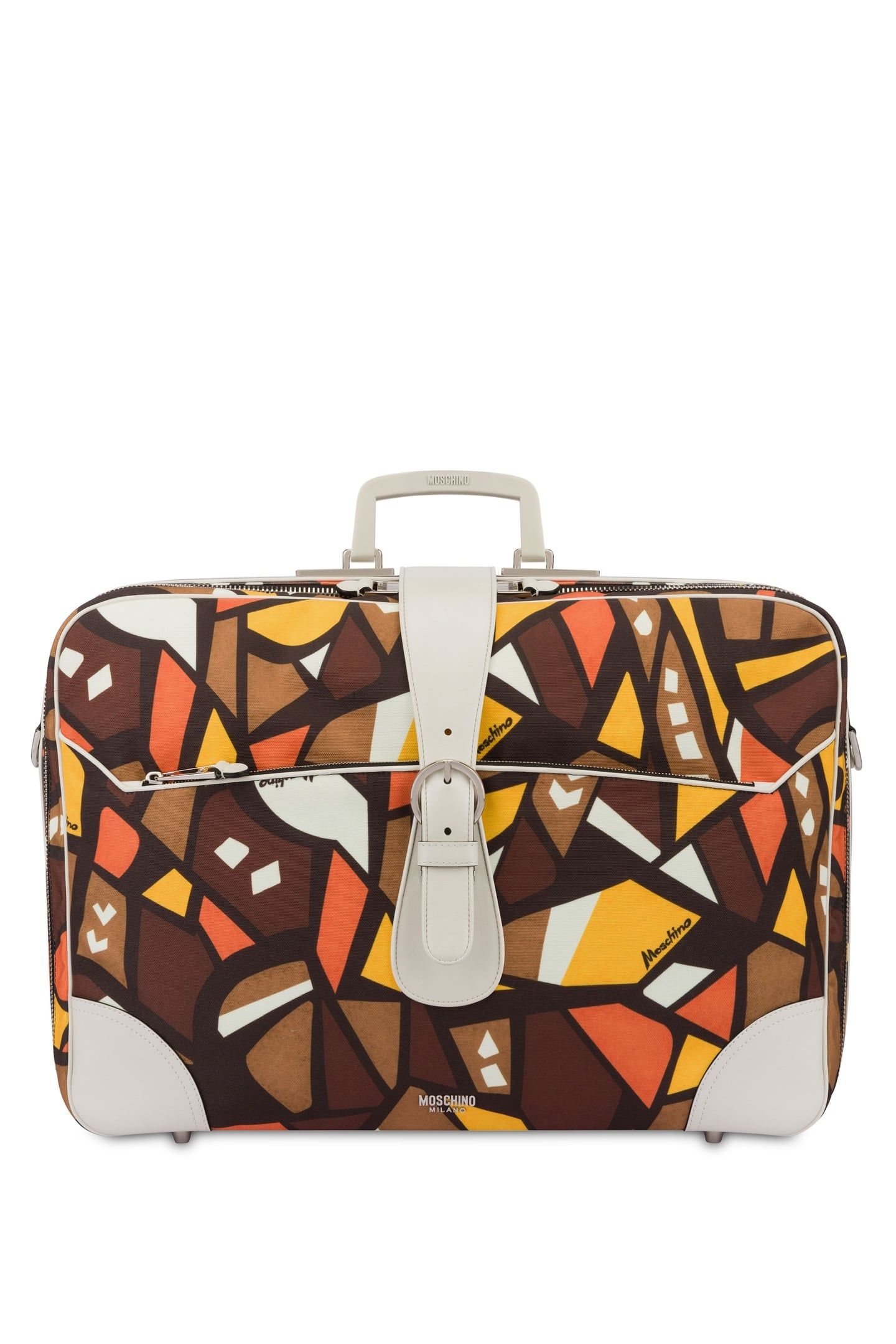 CANVAS TRAVEL BAG WOOD PRINT BROWN 1