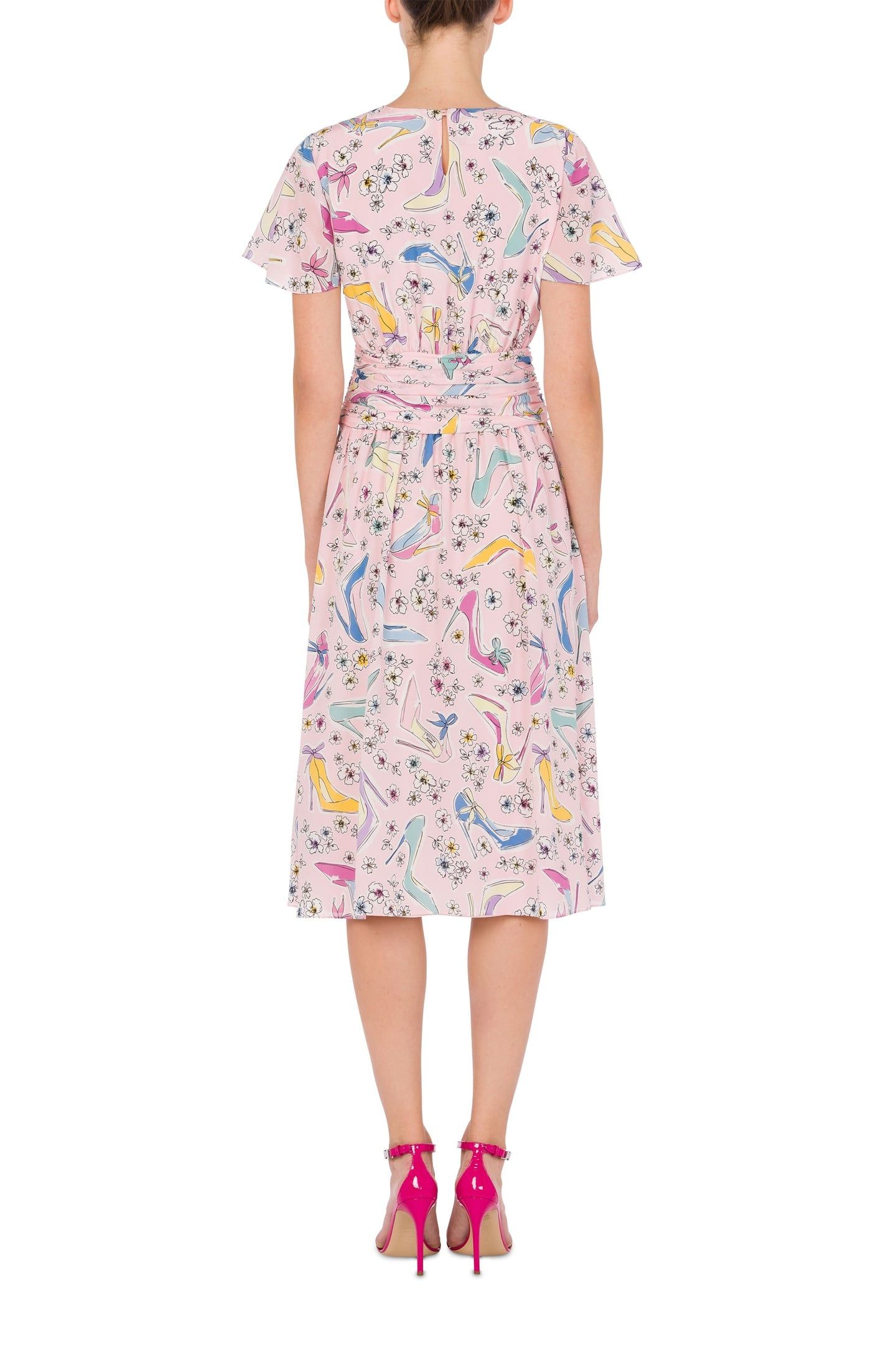 HEELS & FLOWERS MIDI DRESS PINK 2