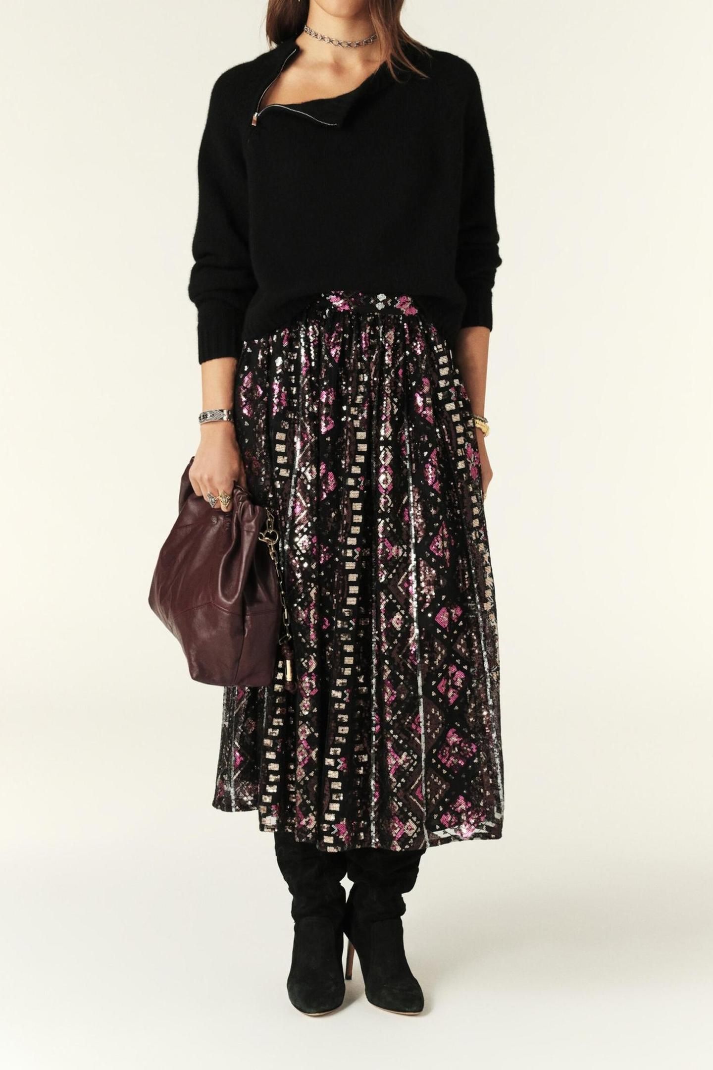 MID-LENGTH SKIRT BLACK 4
