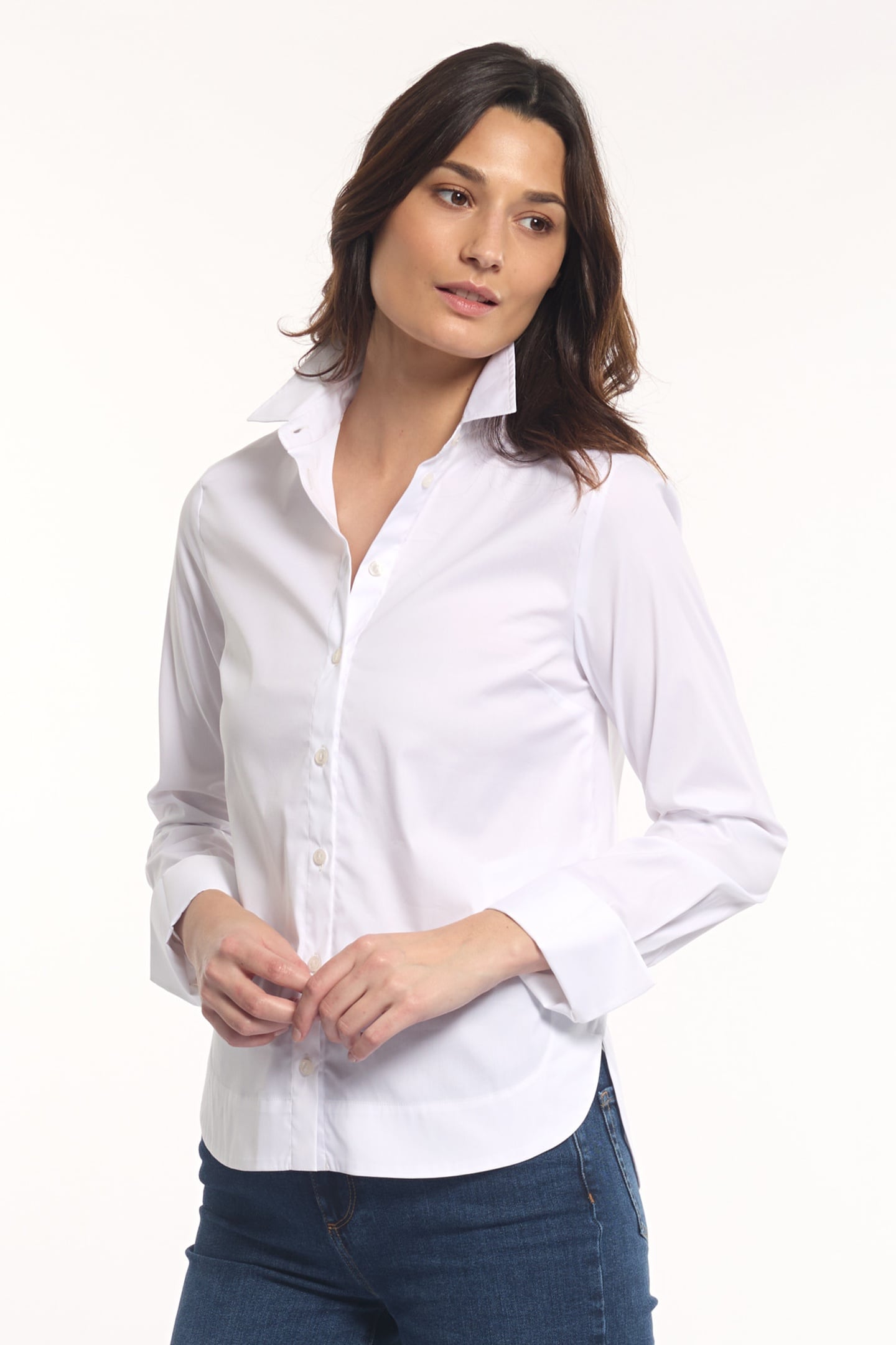 HIGH CUFFS LS SHIRT WHITE 1