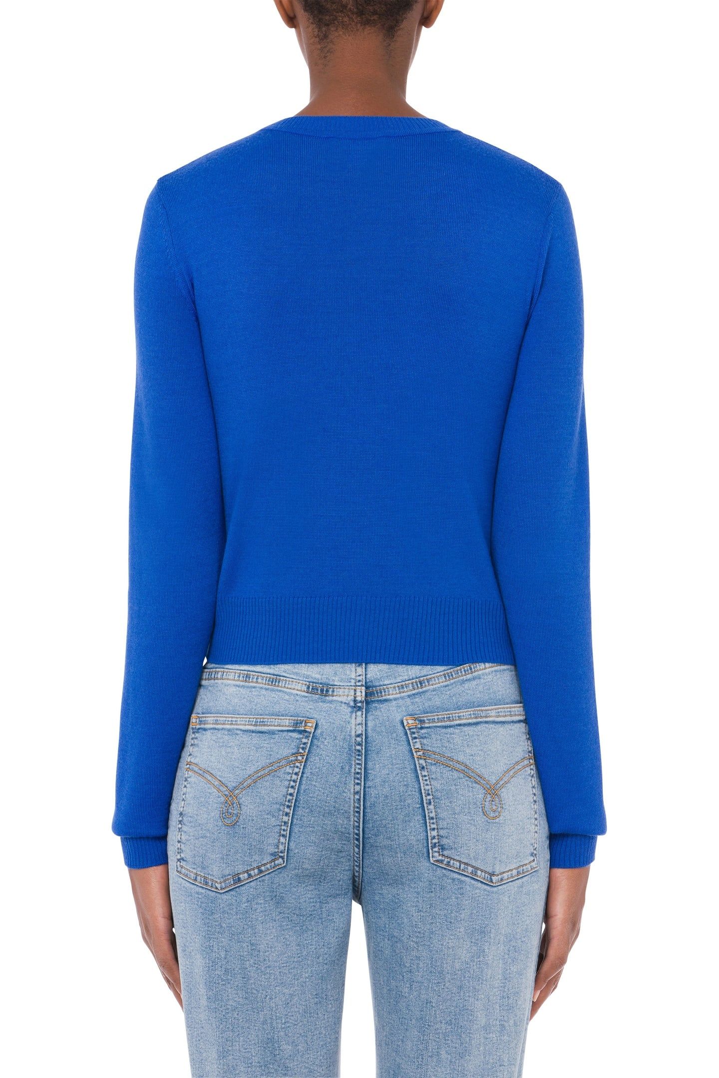 WOOL BLEND PULLOVER RHINESTONE LOGO BLUE 2