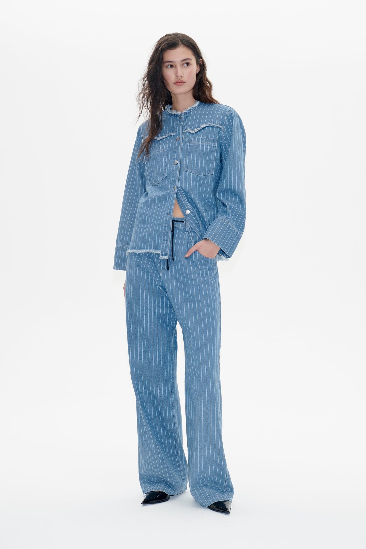 BO JACKET BLUE PINSTRIPE DENIM 1