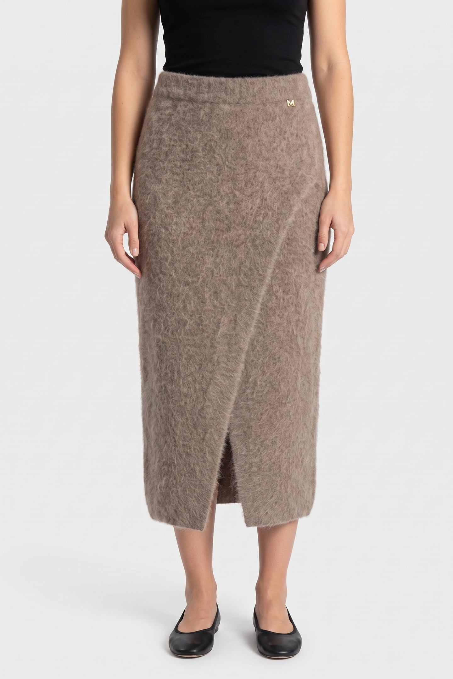 AGNES PENCIL SKIRT S SILK TAUPE MULTI 1