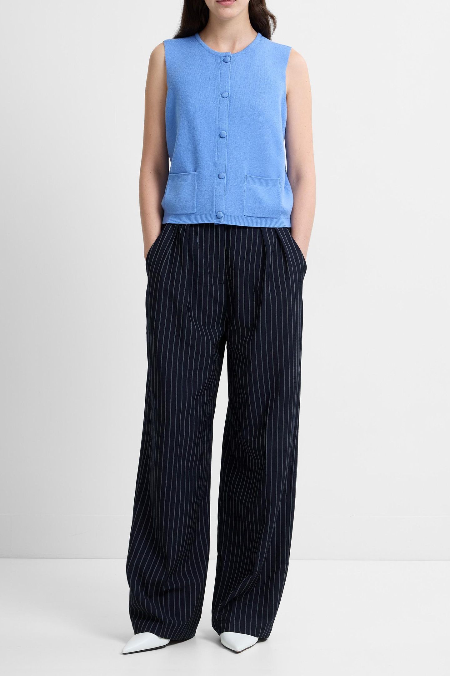 COSYSOFT KNIT VEST THISTLE BLUE 1