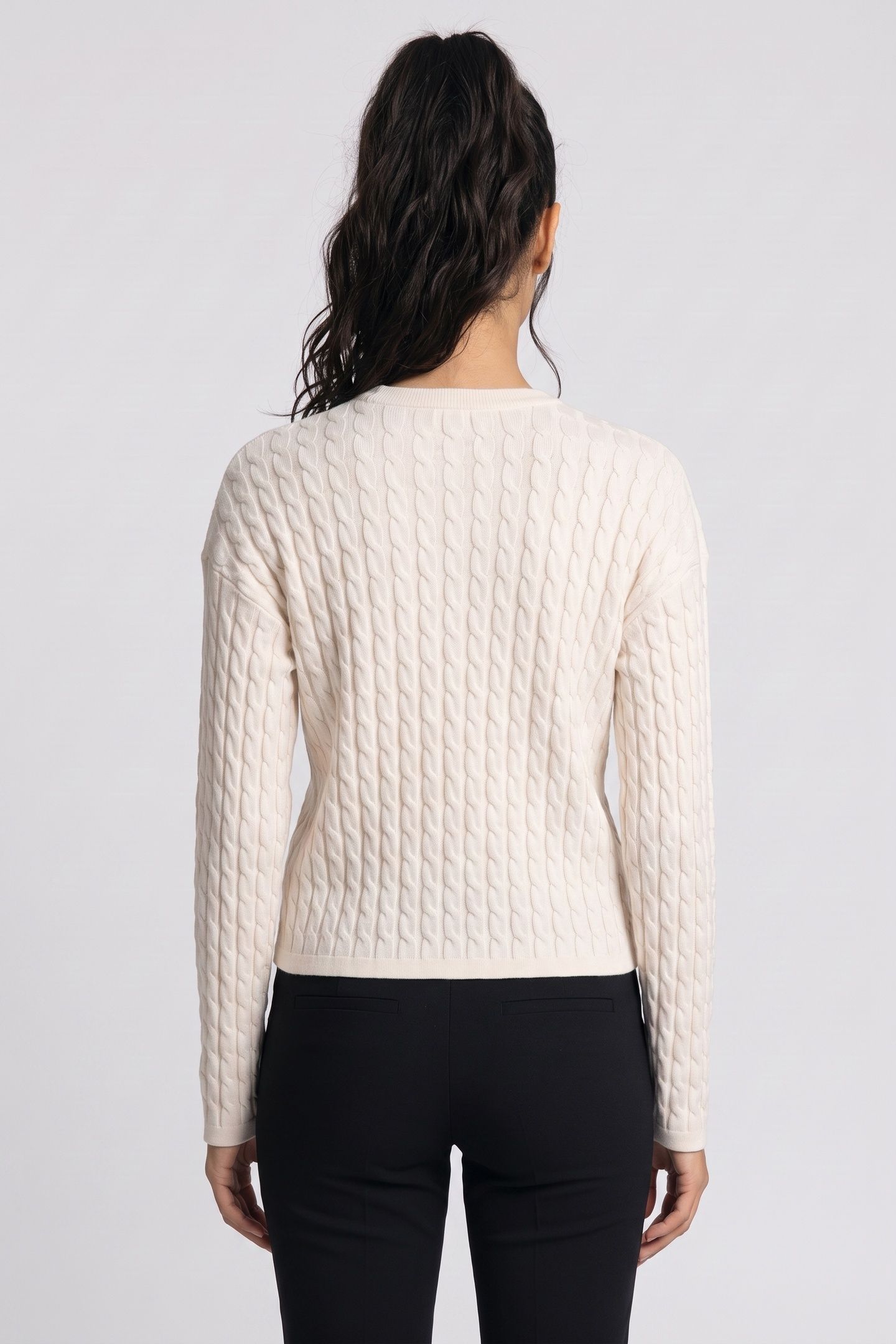 ES OSSI CABLE CARDIGAN WHITE 2