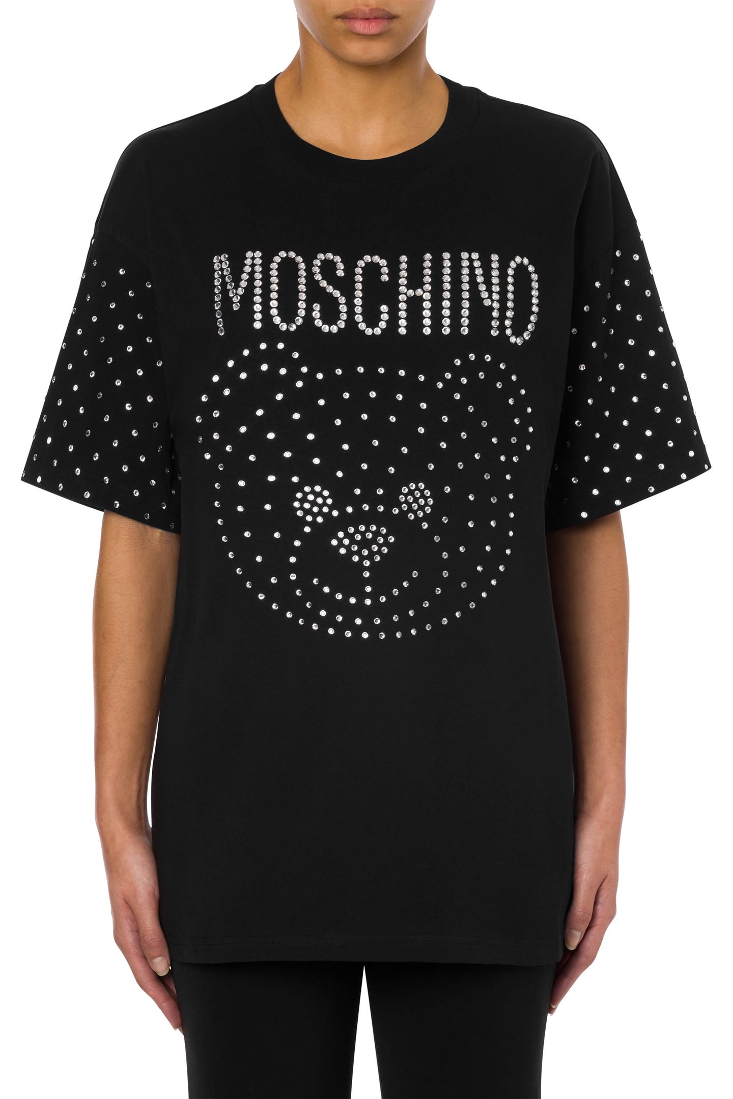 CRYSTAL TEDDY ORGANIC JERSEY T-SHIRT BLACK 1