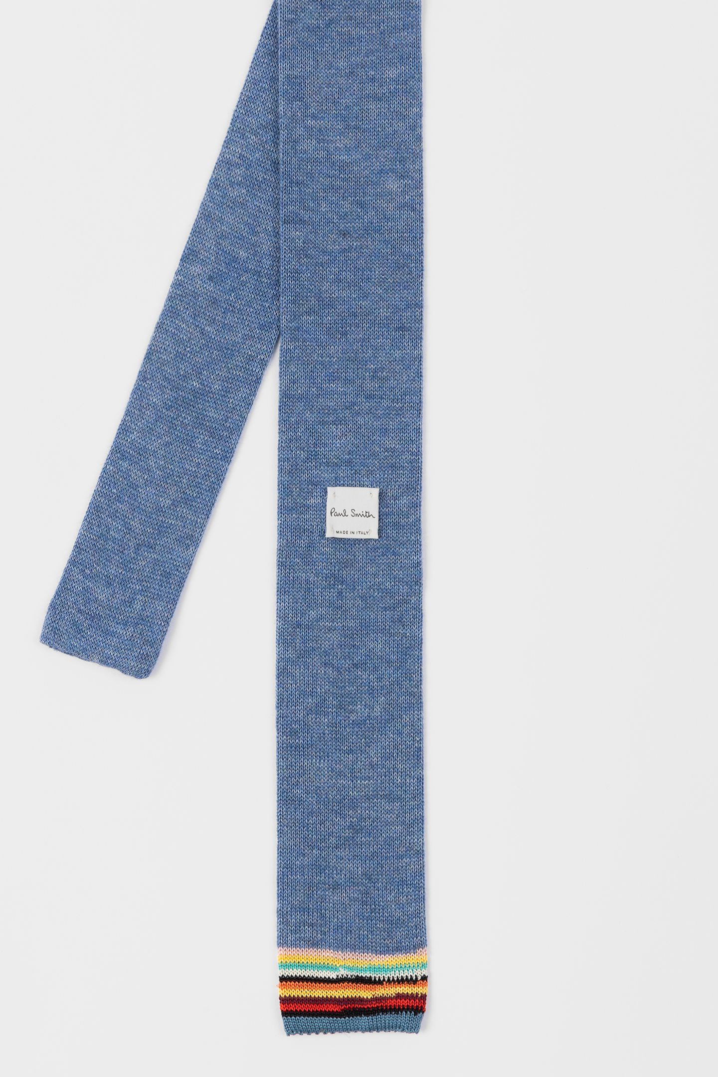 MEN TIE KNIT SIG TIPPING PETROL BLUE 2