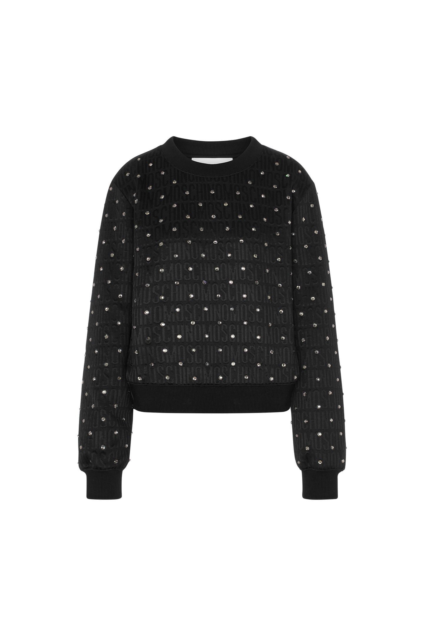 ALLOVER LOGO RHINESTONE SWEATSHIRT BLACK 3