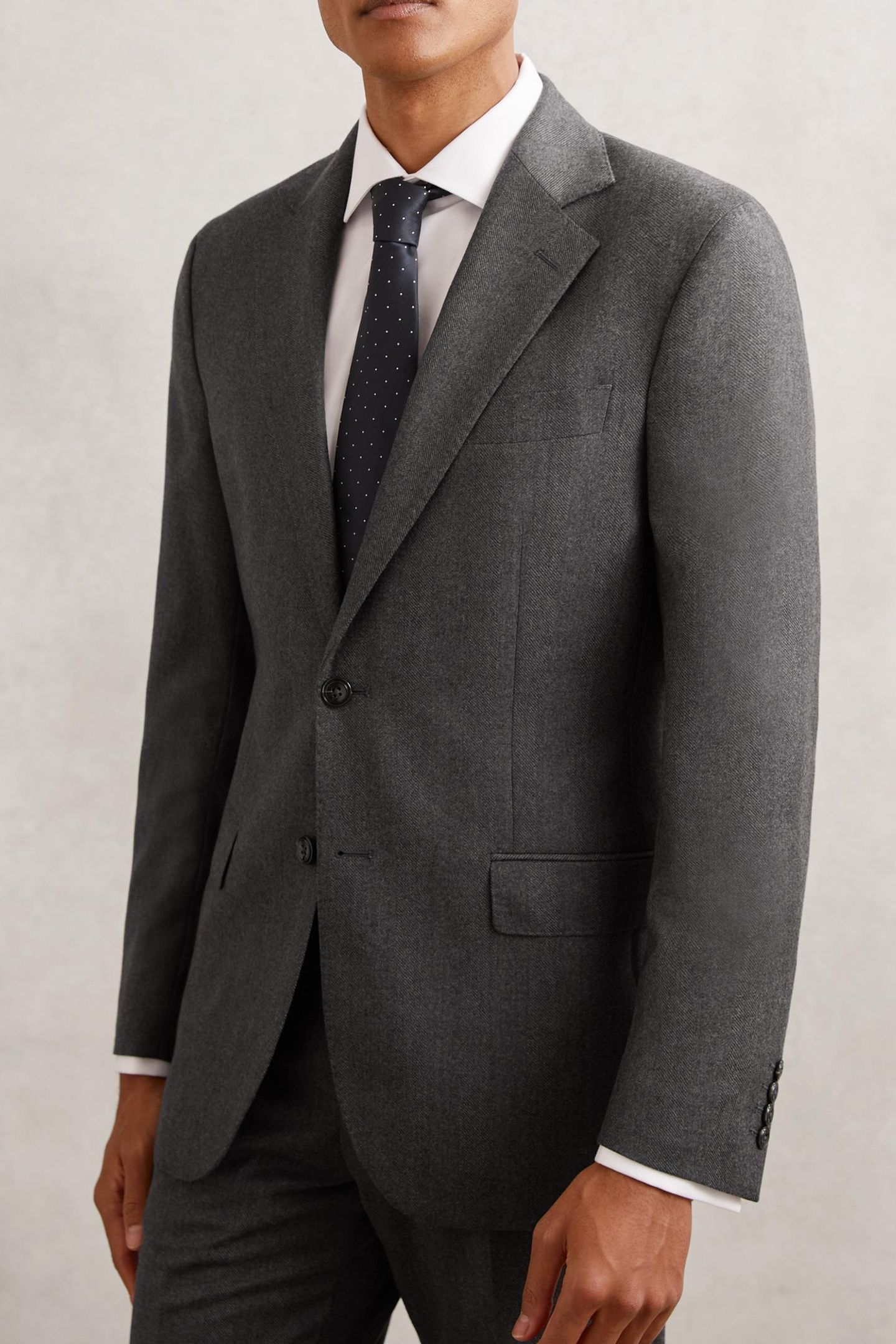 SB 1B NOTCH FLANNEL BLAZER CHARCOAL GREY 2