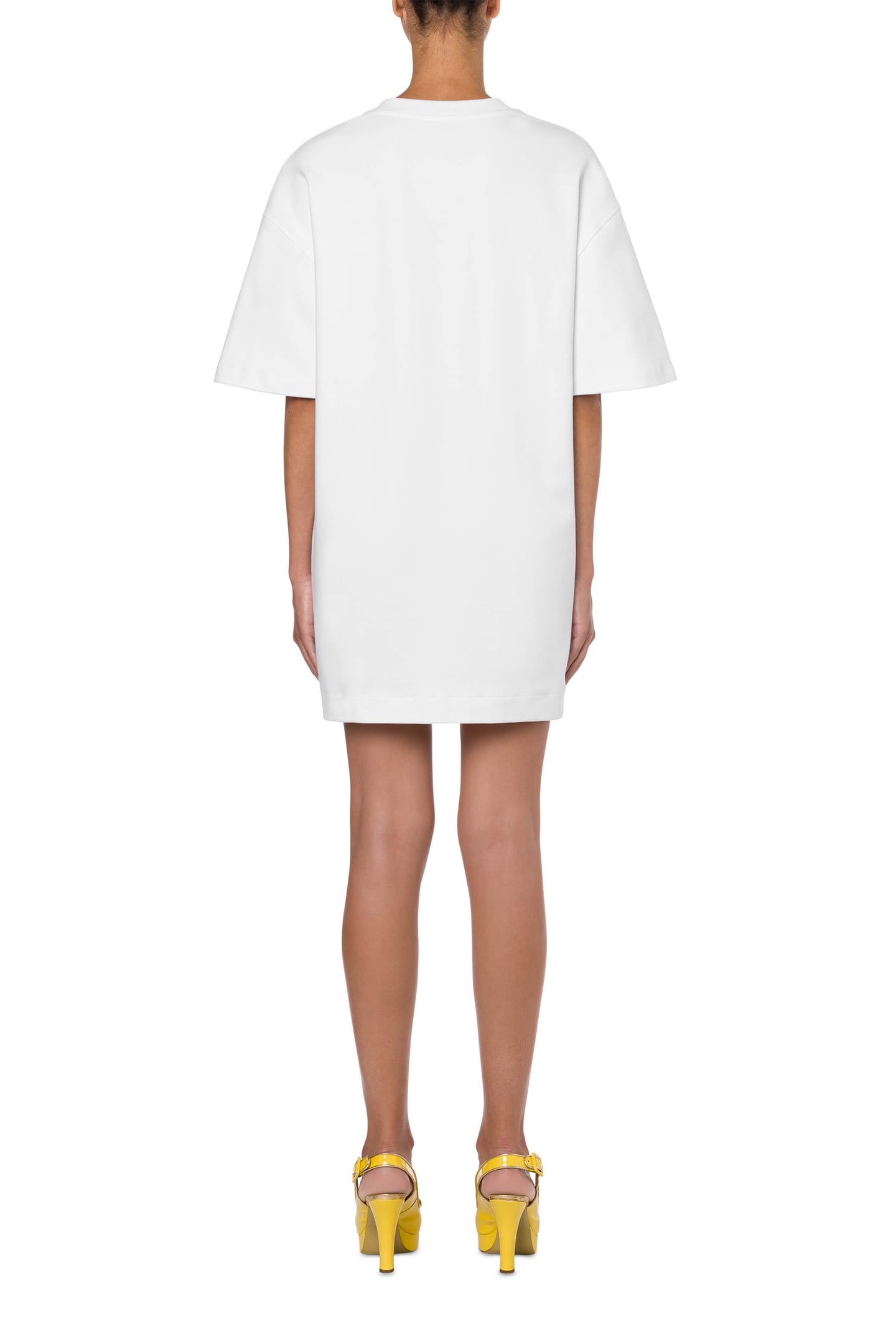 MULTICOLOR LOGO INTERLOCK JERSEY DRESS WHITE 2
