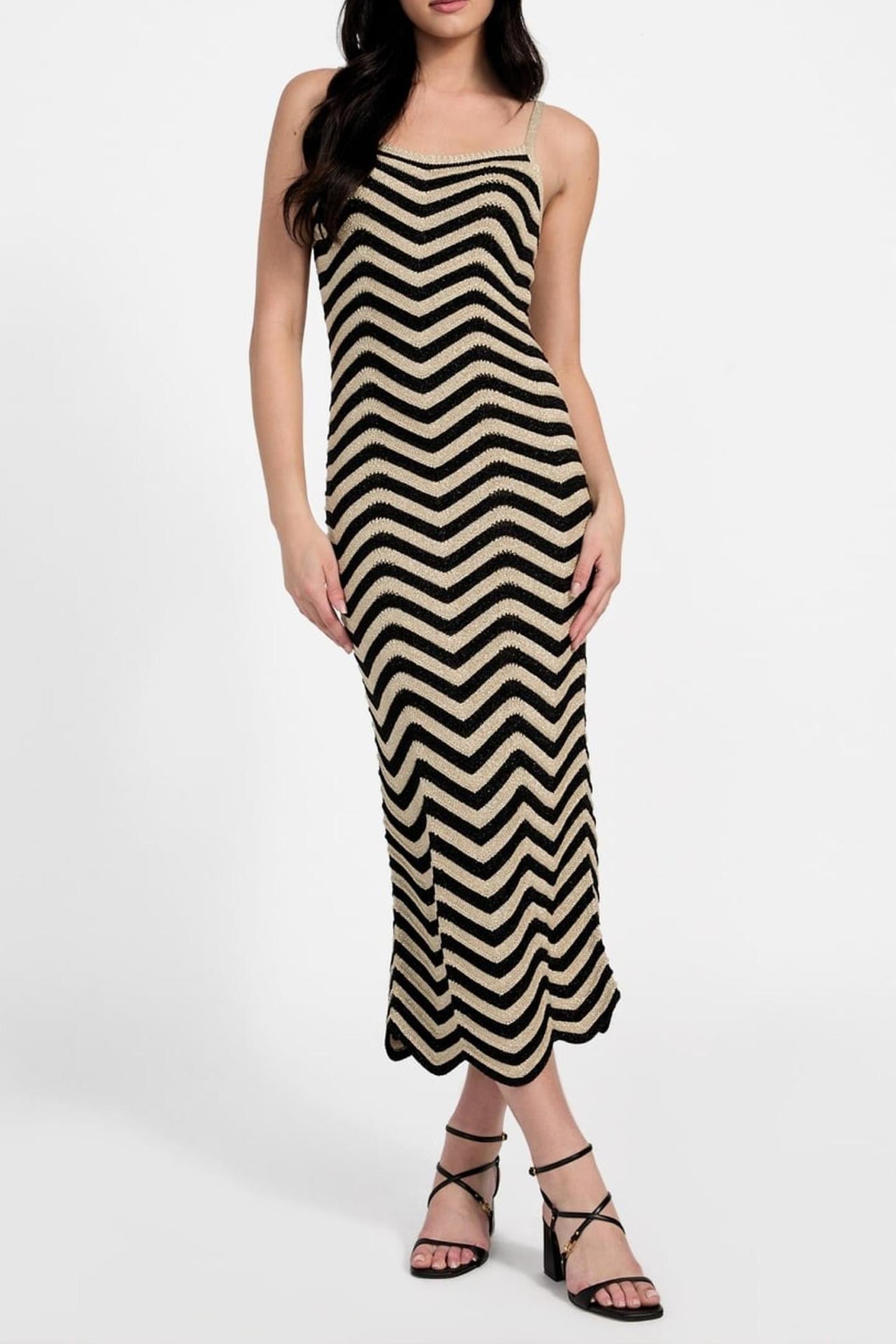 SL VERA CHEVRON LACE NATURAL/JET BLACK MU 2