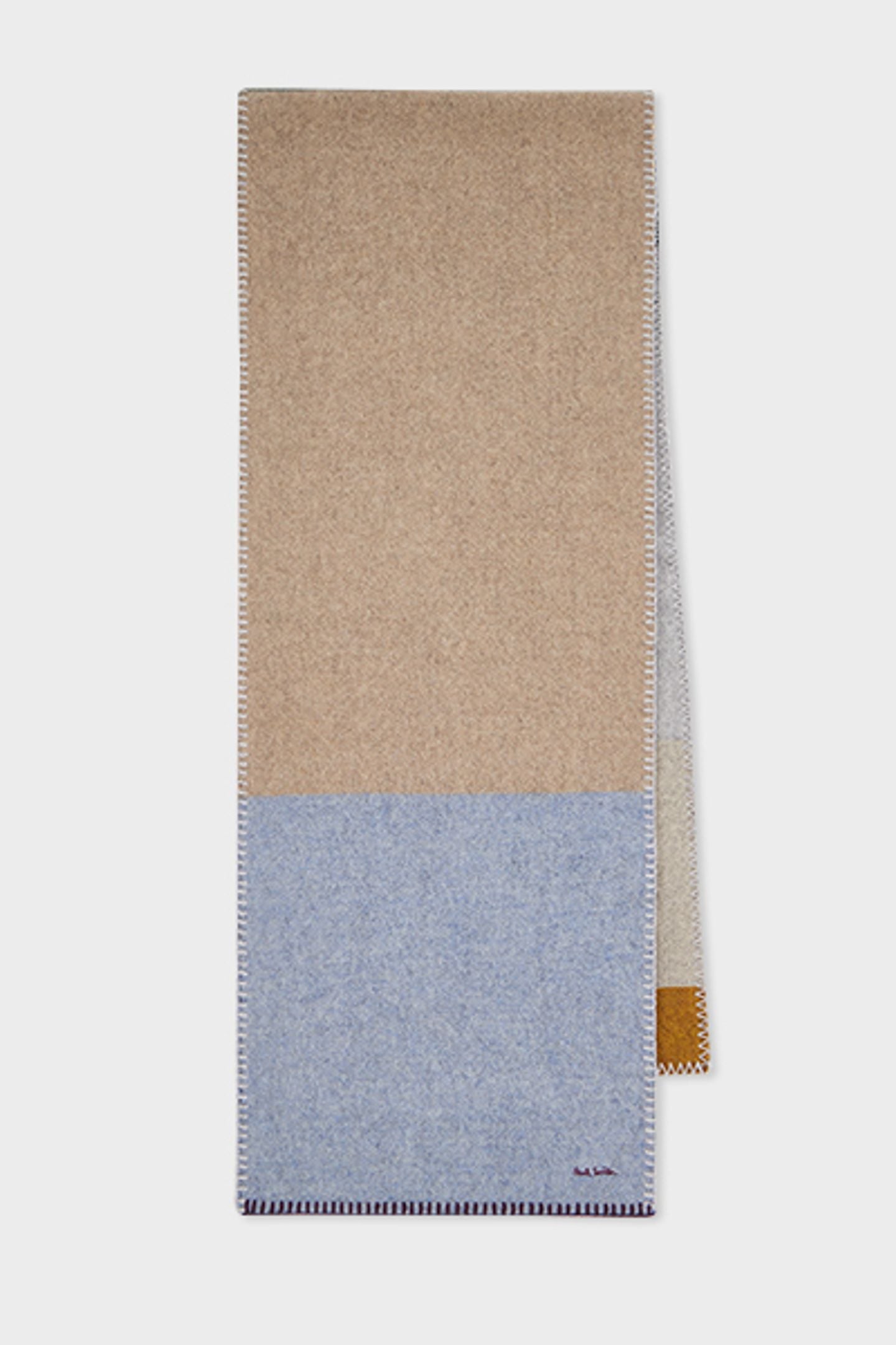 WOMEN SCARF BLANKT STITCH TAN 2