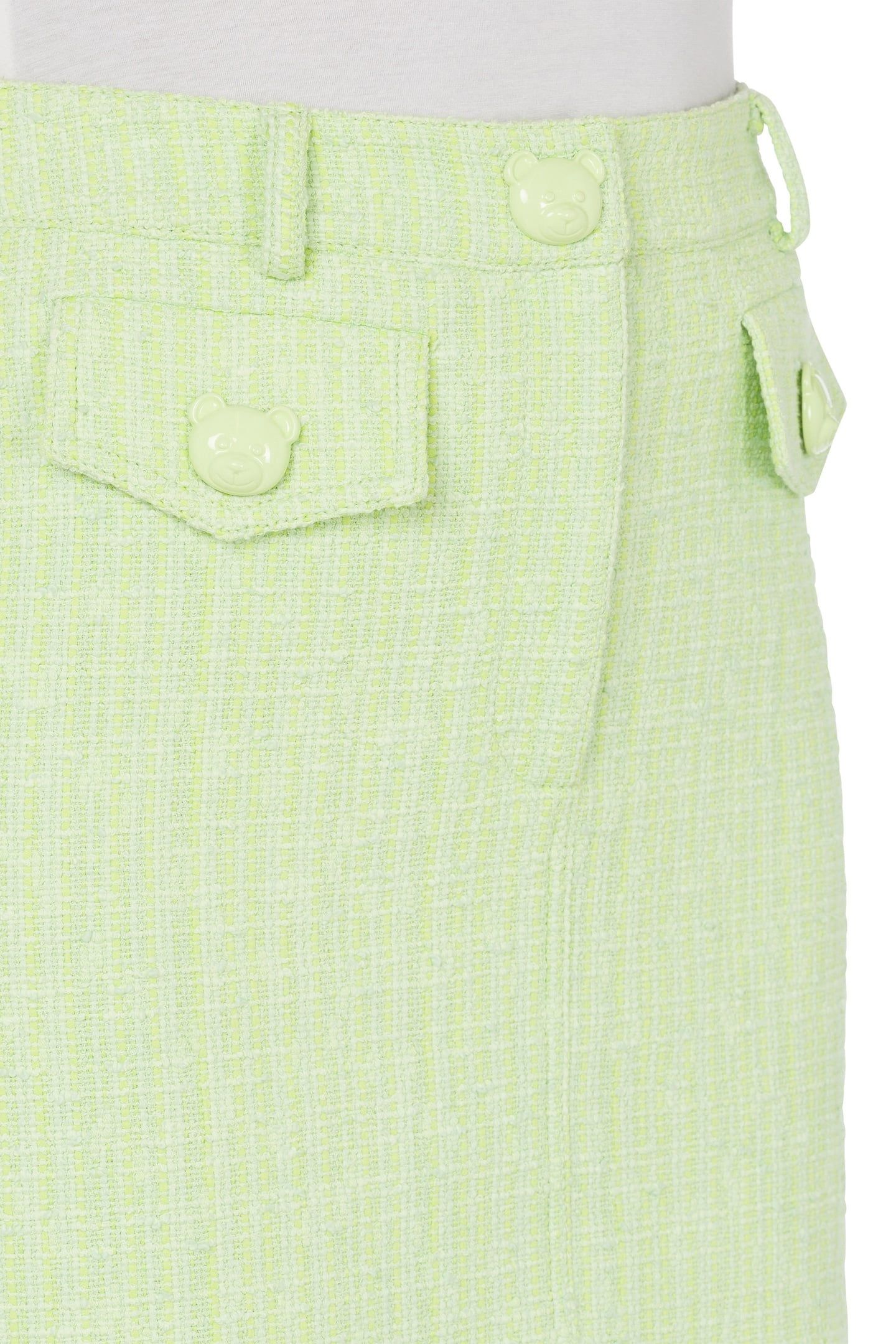 TEDDY BUTTONS TWEED MINI SKIRT GREEN 4