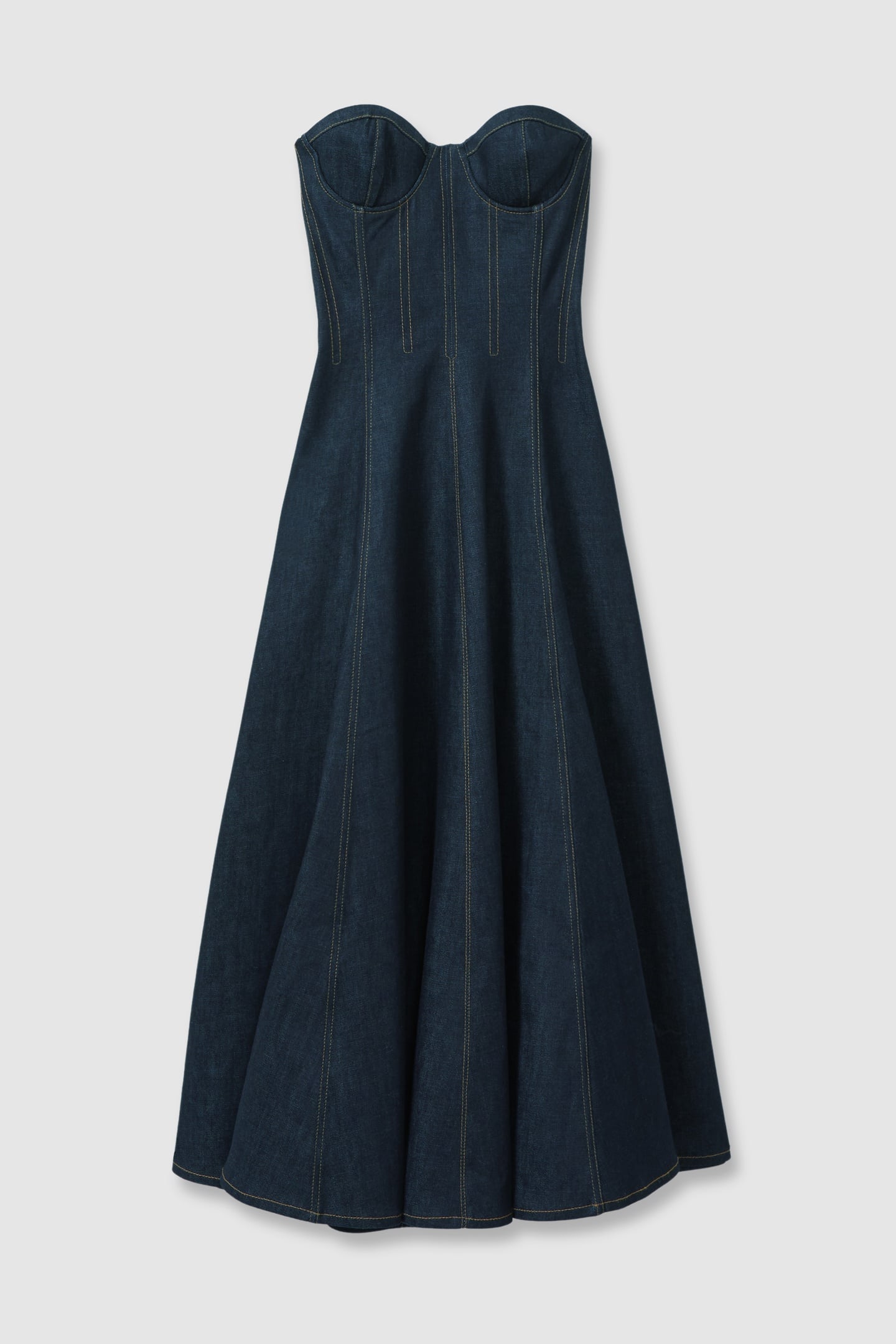 STRUCTURED DENIM DRESS INDIGO BLUE 4