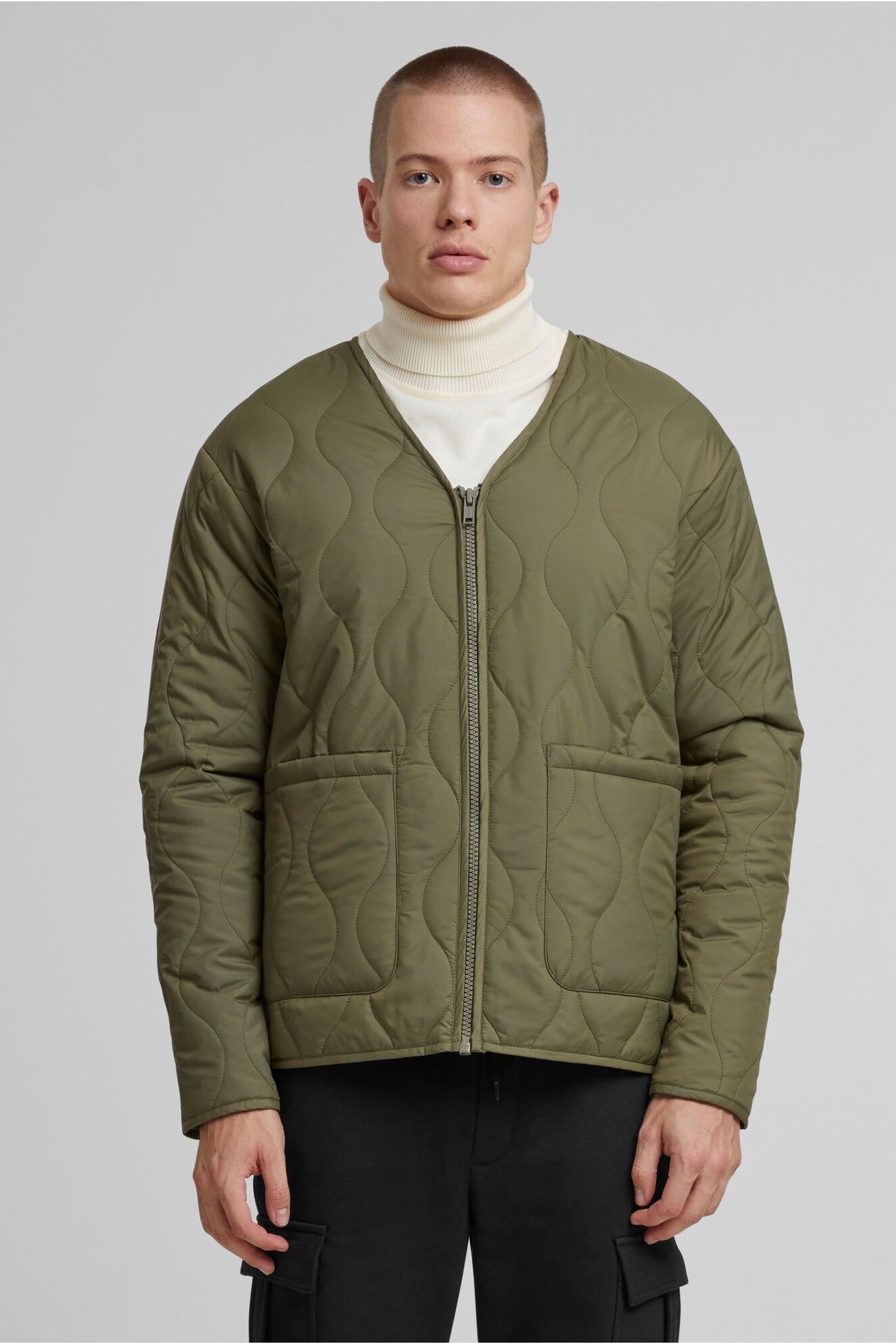 PADDED QUILTING JACKET OLIVE 1