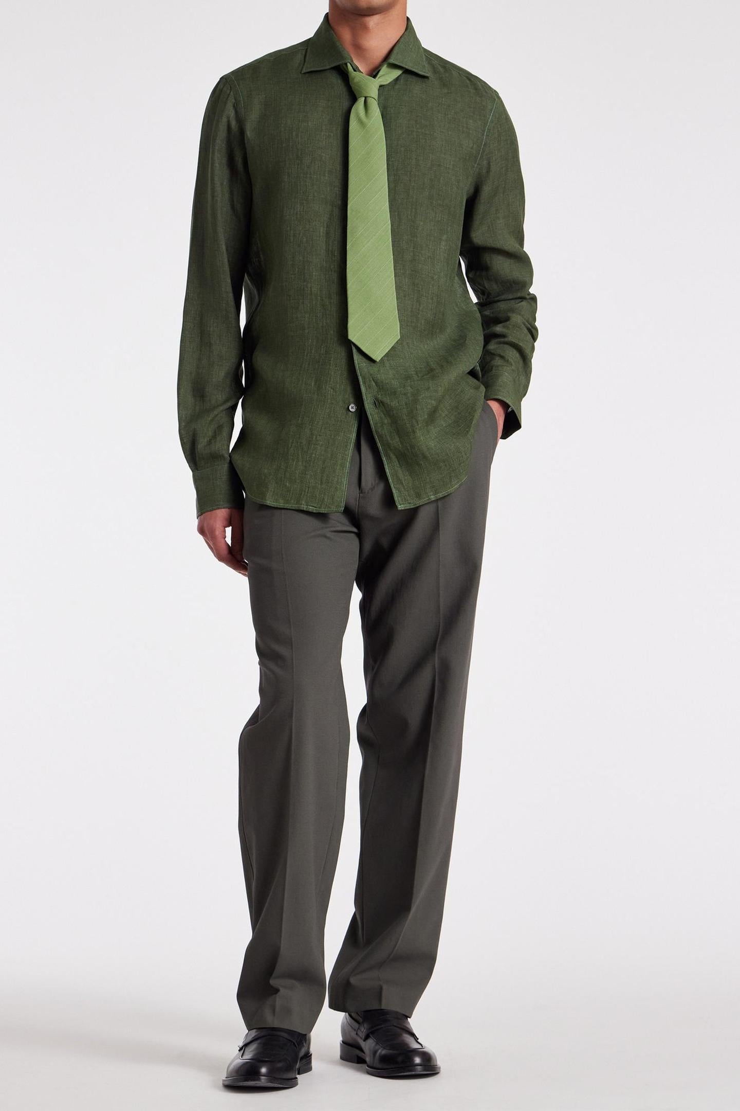 MENS S/C SLIM FIT SHIRT MILITARY GREEN 3