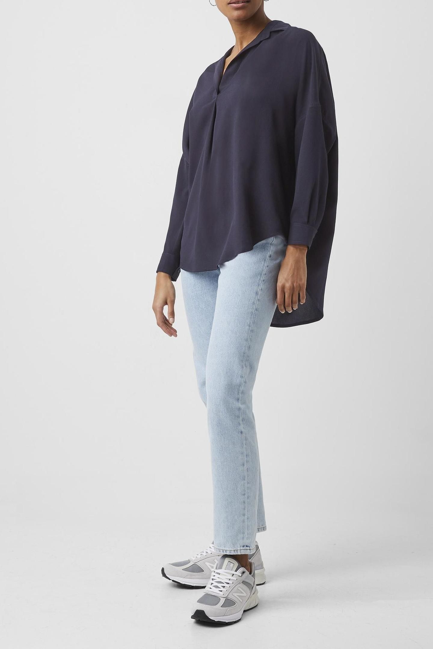 RHODES RECYCLED CREPE POPOVER UTILITY BLUE UTILITY BLUE 4
