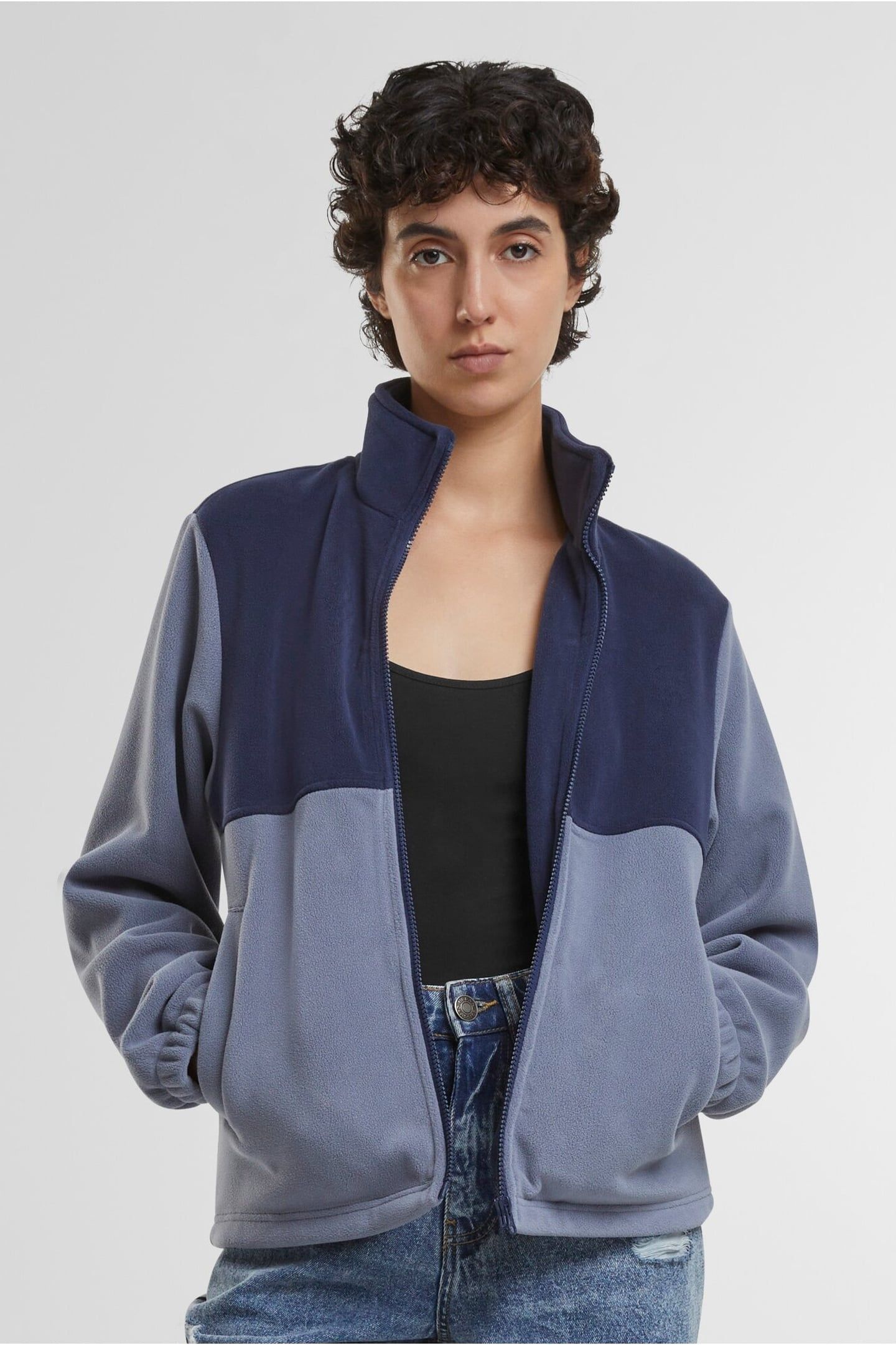 LADIES DOUBLE POLARFLEECE JACKET NAVY/CLOUDSKY 5
